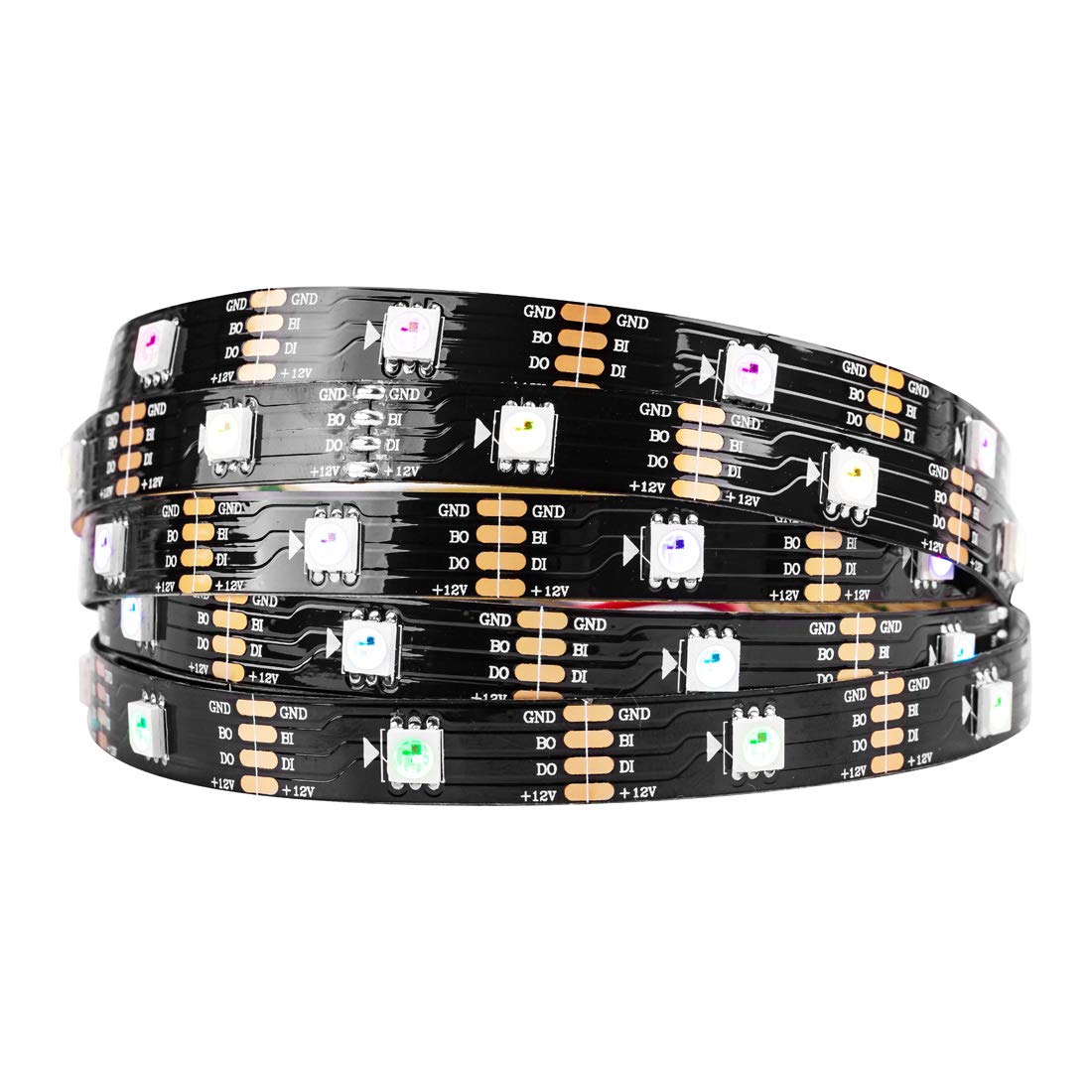 BTF-LIGHTING WS2815 LED Strip Light 16.4ft 150 Pixels RGB IP30 Black PCB