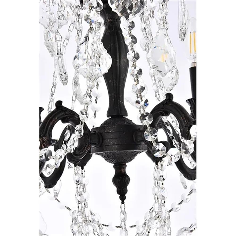 Elegant Lighting Royal Cut Crystal Chandelier, 17in x 21in, Dark Bronze/Gold, Model 9204D17DB-GT/RC, Brass Material