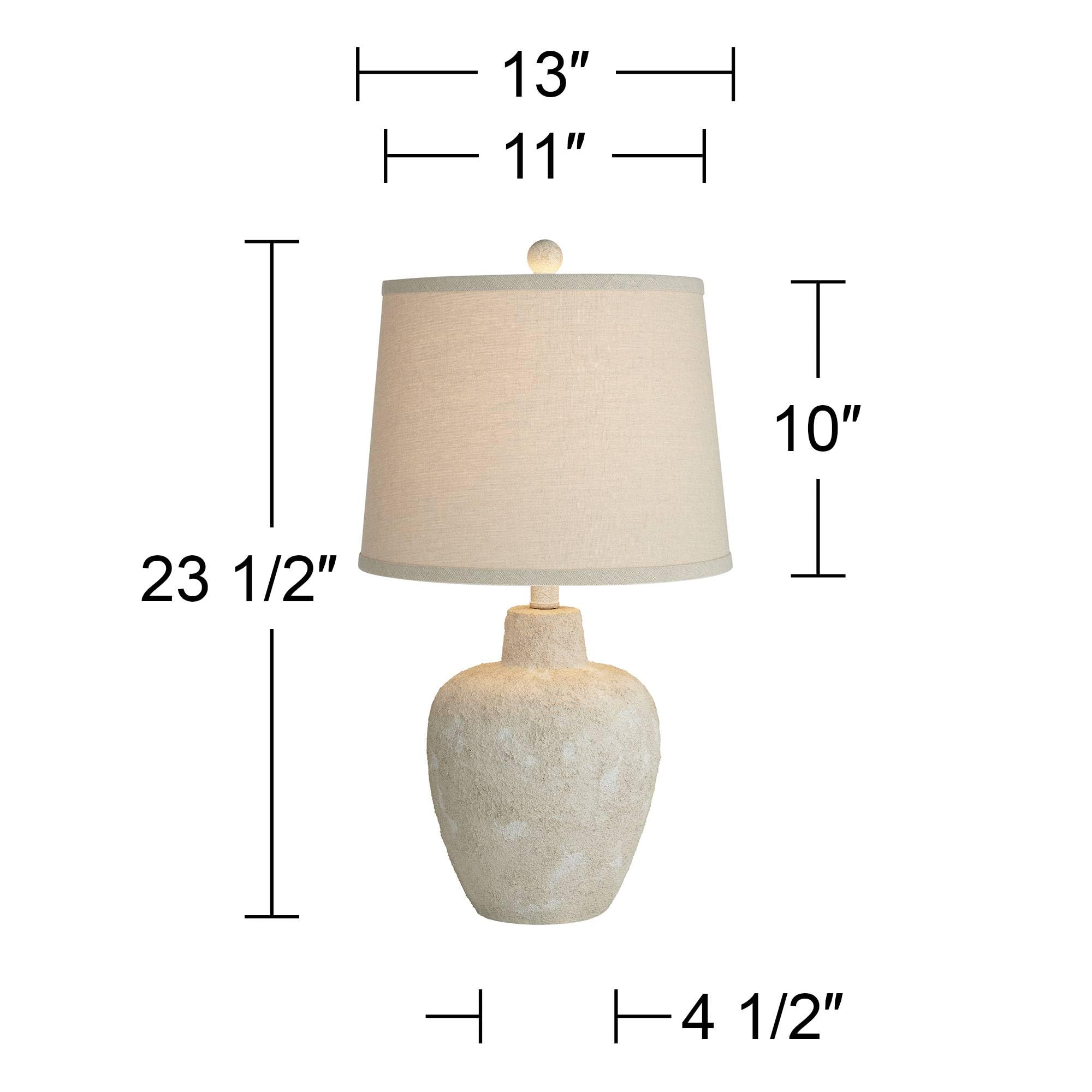 360 Lighting Romeo 23 1/2 High Jar Small Farmhouse Rustic Natural Cottage Coastal Accent Table Lamps Set of 2 Beige Distressed E