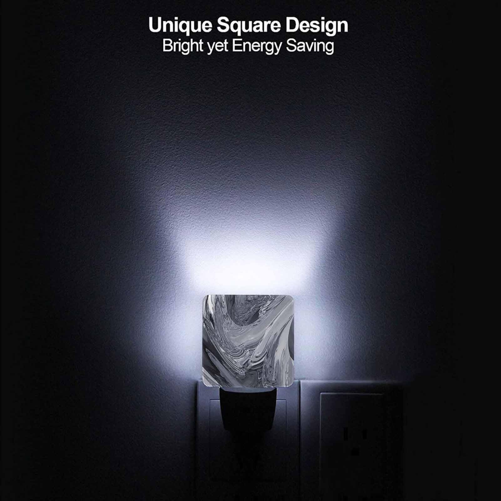 Chrobak Led Night Light,Beautiful Metallic Led Night Light Plug Into Wall With Dusk To Dawn Light Sensor White Energy Efficient