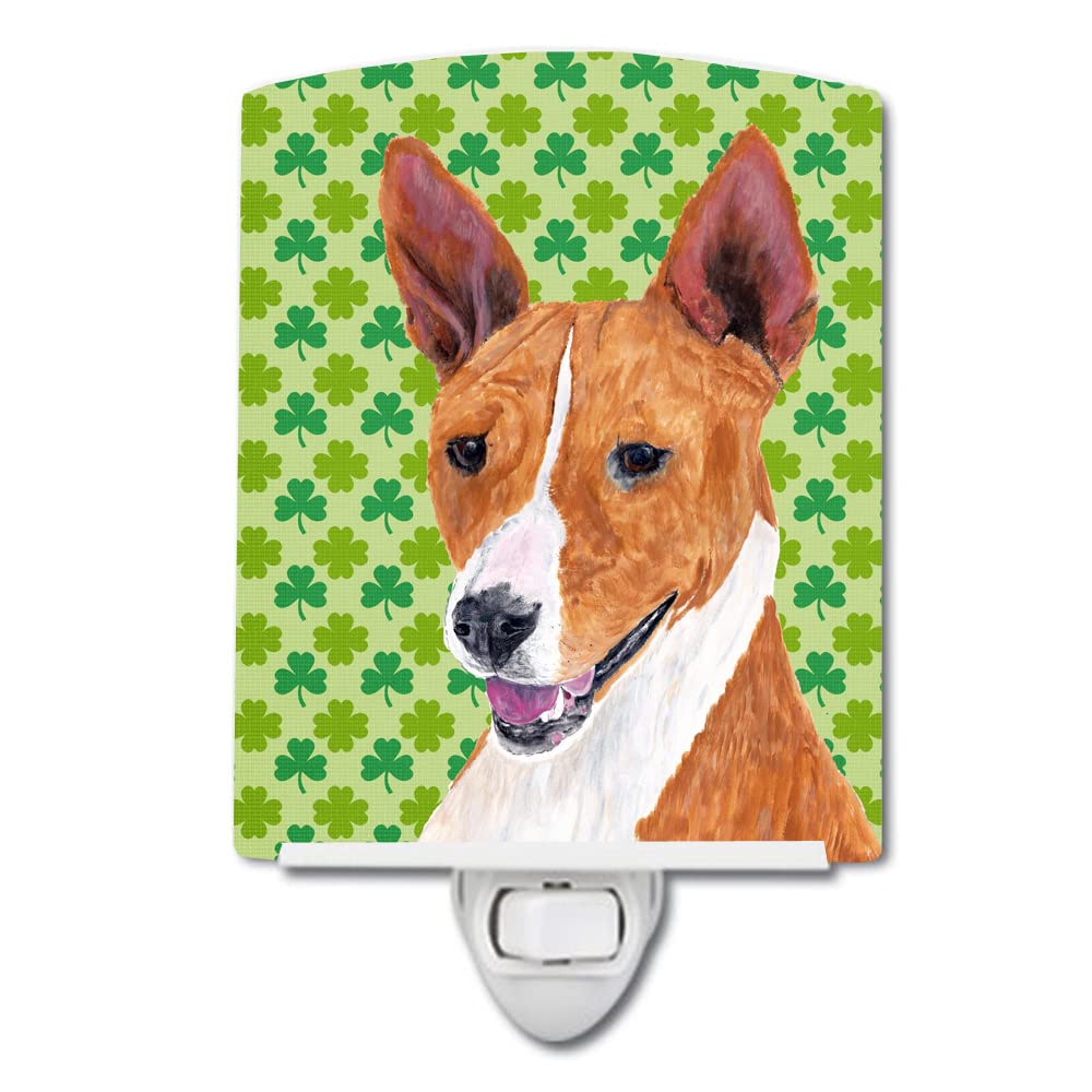 Carolines Treasures Ceramic Night Light, Basenji St. Patricks Day Design, UL-Certified, 6x4x3in, Multicolor, Model SC9307CNL