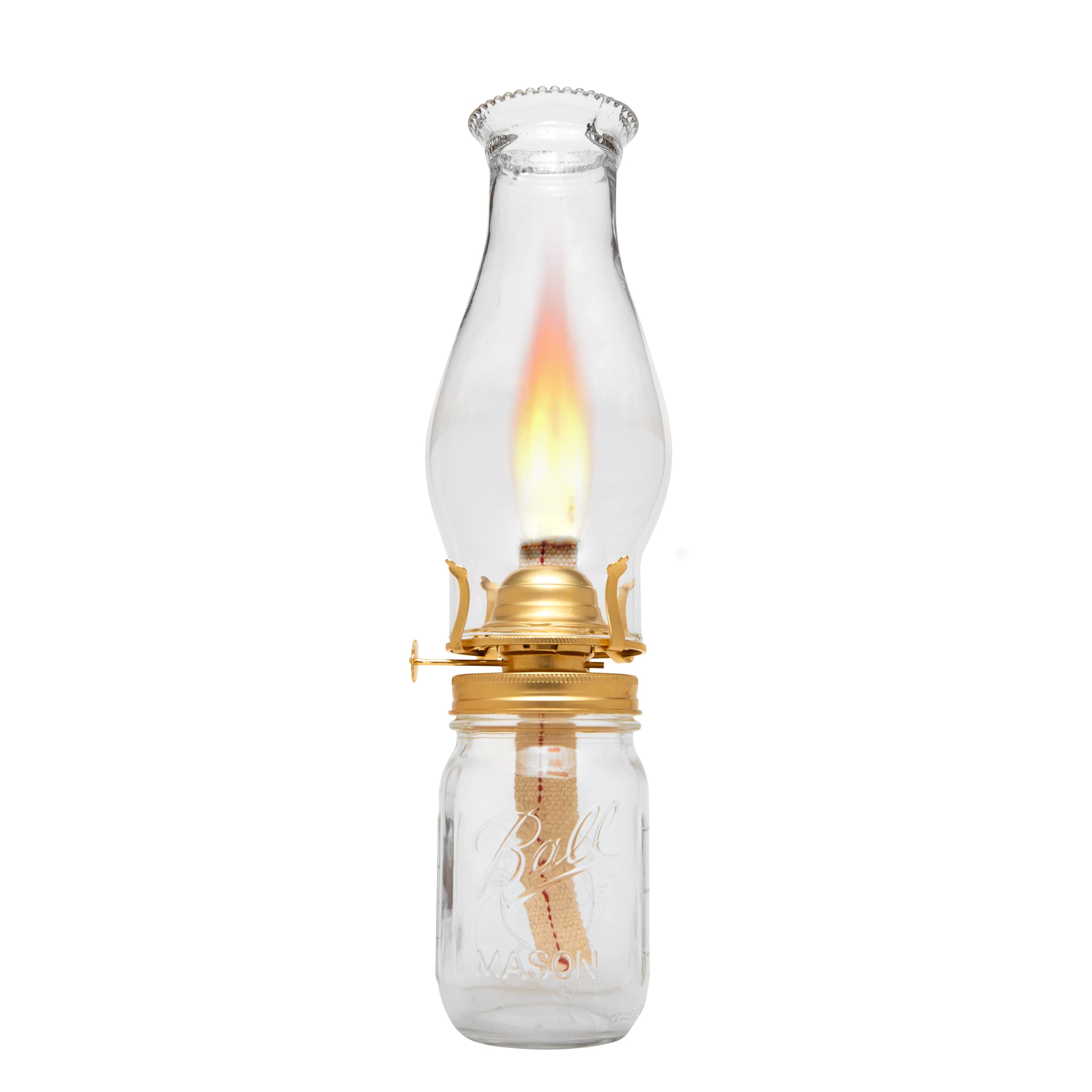 Creative Hobbies® M999M Oil Lamp Replacement Burner Chimney Holder for Regular Mouth Mason Jars, Gold, 2 Pack