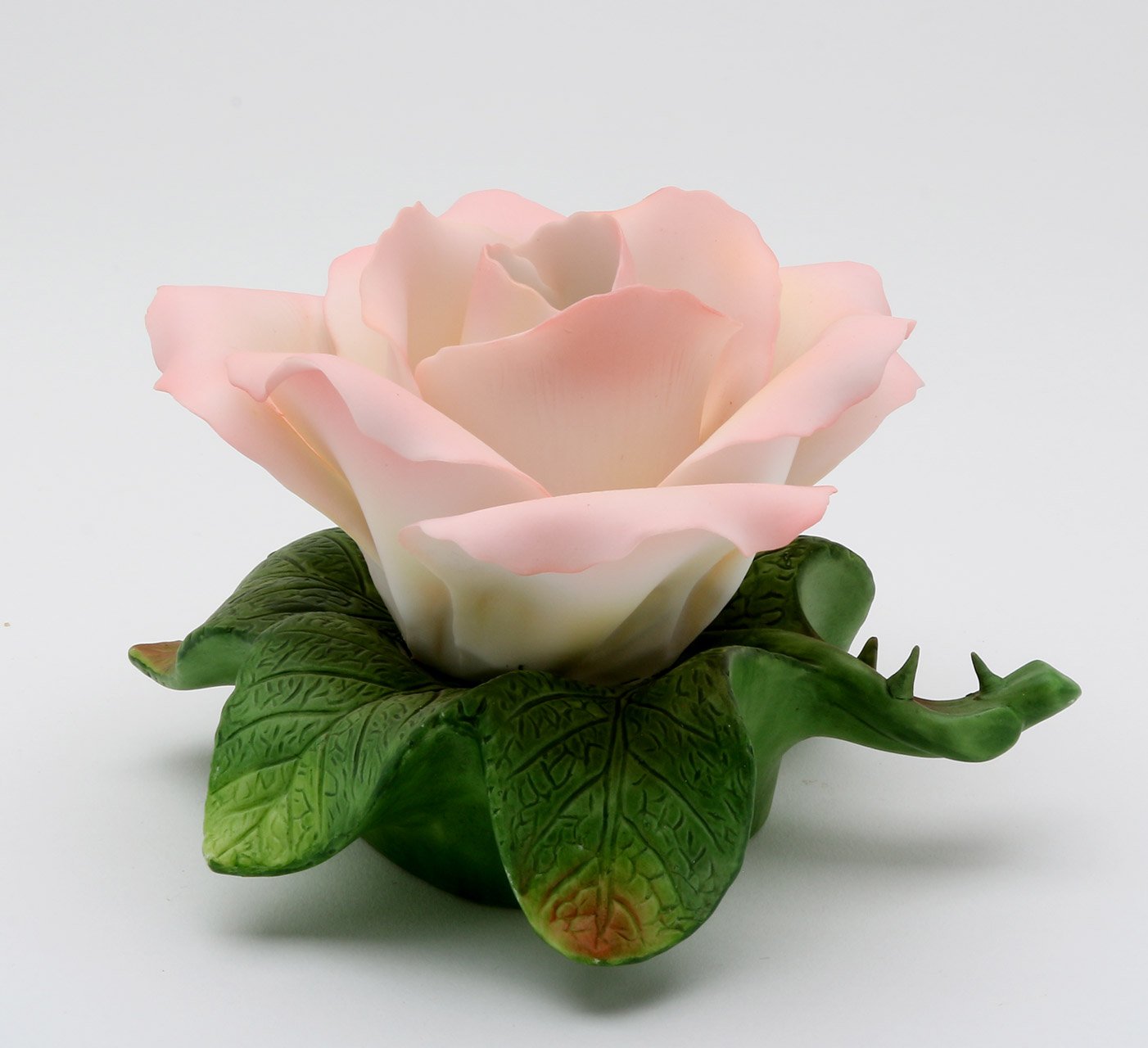 Cosmos Gifts Lighted Pink Rose Night Light Figurine - Elegant Ceramic Home Decor, 5.5&quot; L