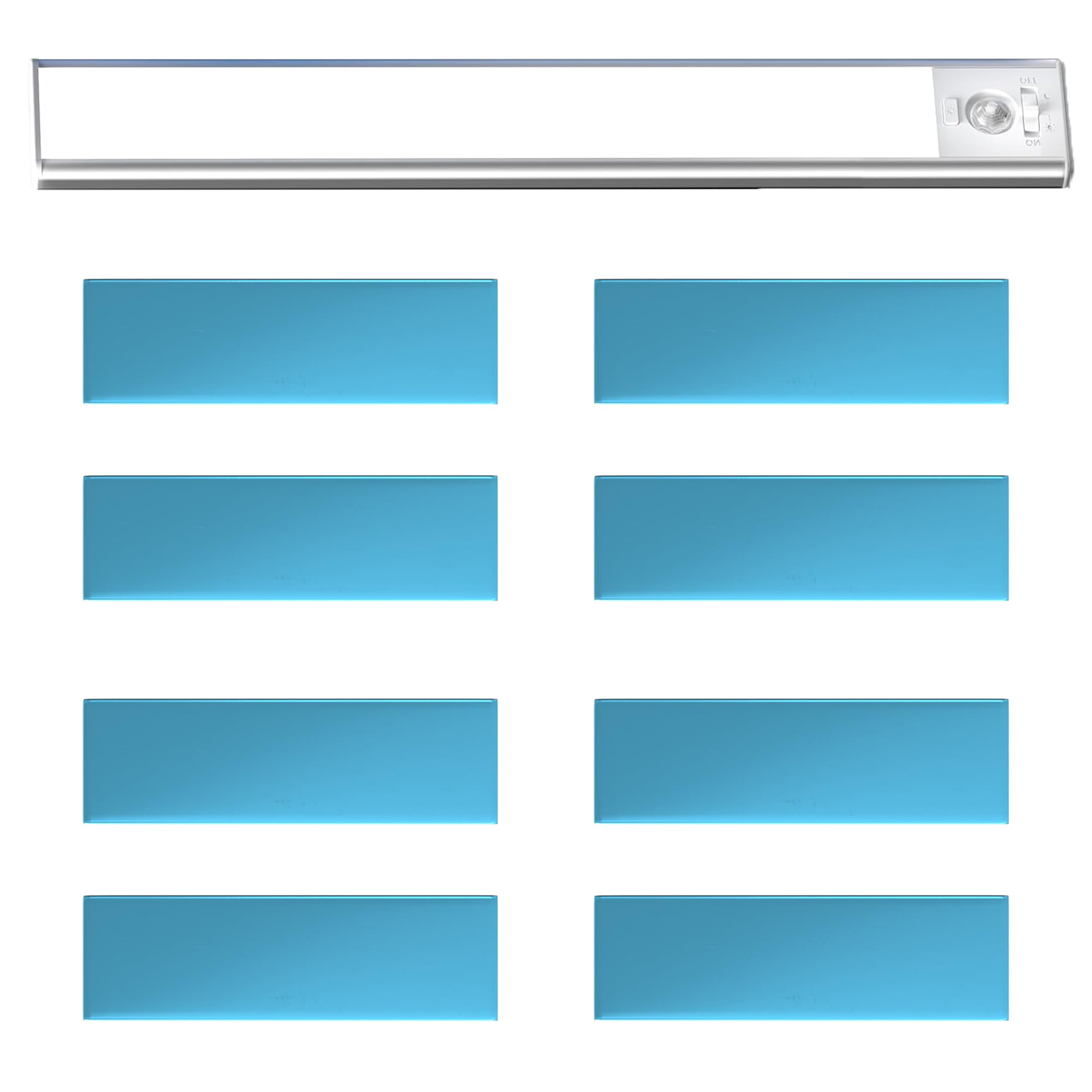 Under Cabinet Lights Magnetic Stickys - Replacement Magnetic Strips With Adhesive Backing For Under Cabinet Lighting Universal Blue Iron Sheet For Cabinet Lighting(Non-Magnetic (Rectangle  8)