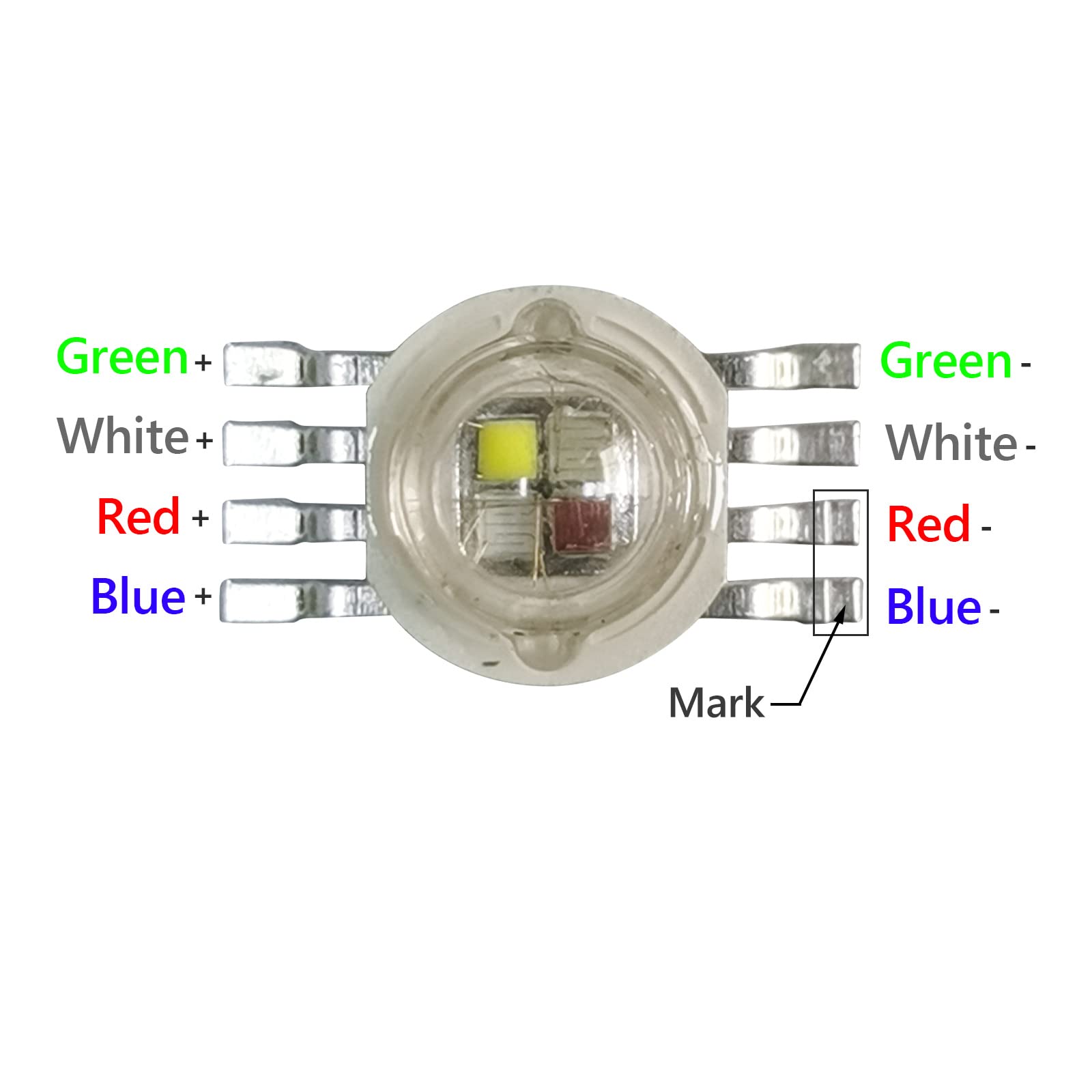 LedWekei 12W RGBW 4IN1 LED Beads - Pack of 20 Stage Light Bulbs, Gold Finish