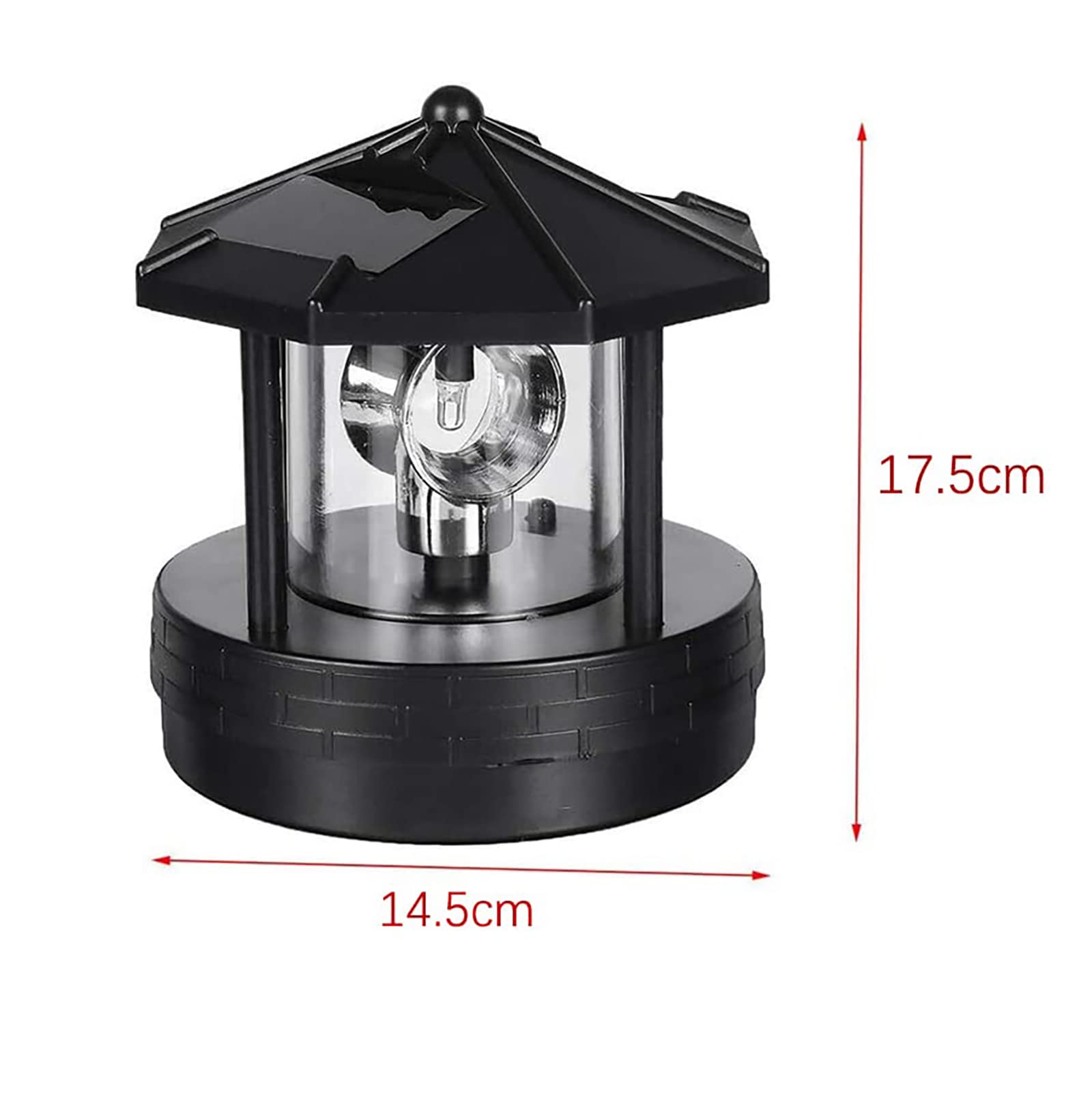 Vluoo Lighthouse Solar Lights 360 Degree Rotating Lighthouse Beacon Led Solar Lighthouse Light Outdoor Waterproof Led Solar Powered Lighthouse Garden Decor For Outside