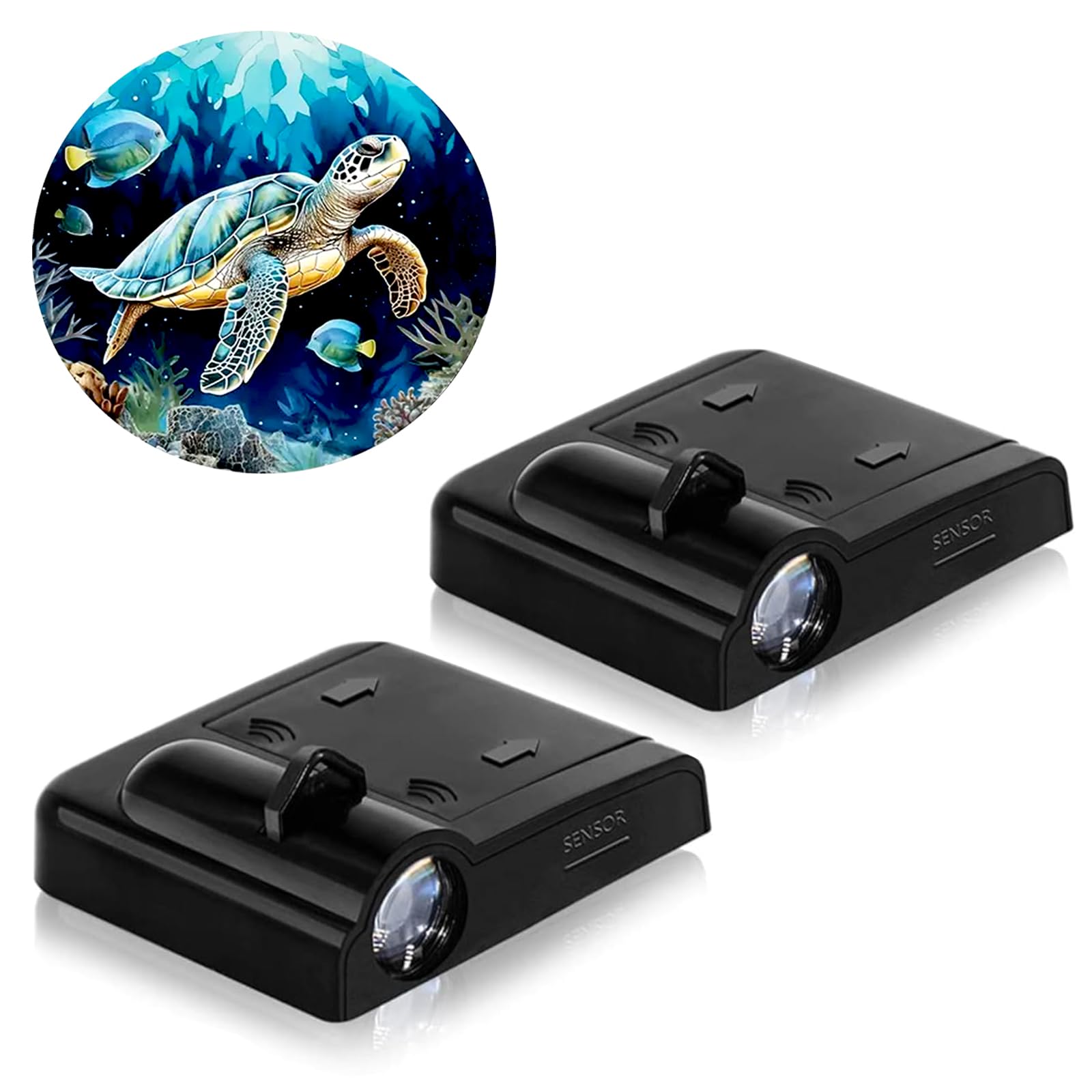 Lmzljz 2Pcs Car Door Lights Turtle Door Lights Logo Projector Led Shadow Welcome Lamp Car Accessories Turtle Gifts For Women Men Suitable For All Vehicles Motorcycle Bike
