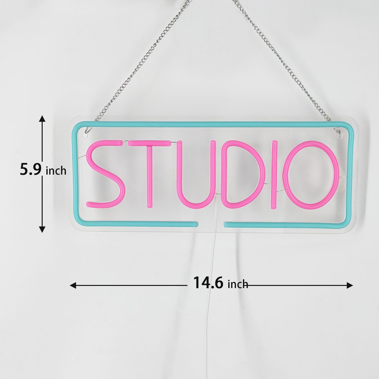 Studio Neon Sign For Wall Decor  Dimmable Neon Light For Led Light Up Business Sign  Usb Powered Light For Recording Room  Music Studio  Streaming  Party  Club  Podcast Wall Decor Gift 15.7 ? 5.9