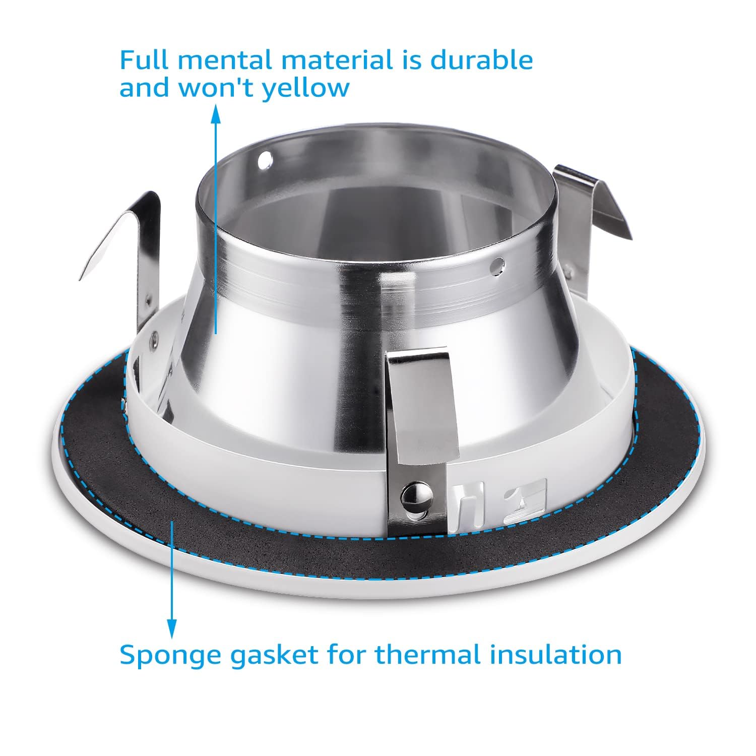 Torchstar 12-Pack 4 Inch Brighter Classic Recessed Can Light Trim, Metal Step Baffle Trim, Fit Halo/Juno Remodel Recessed Housin
