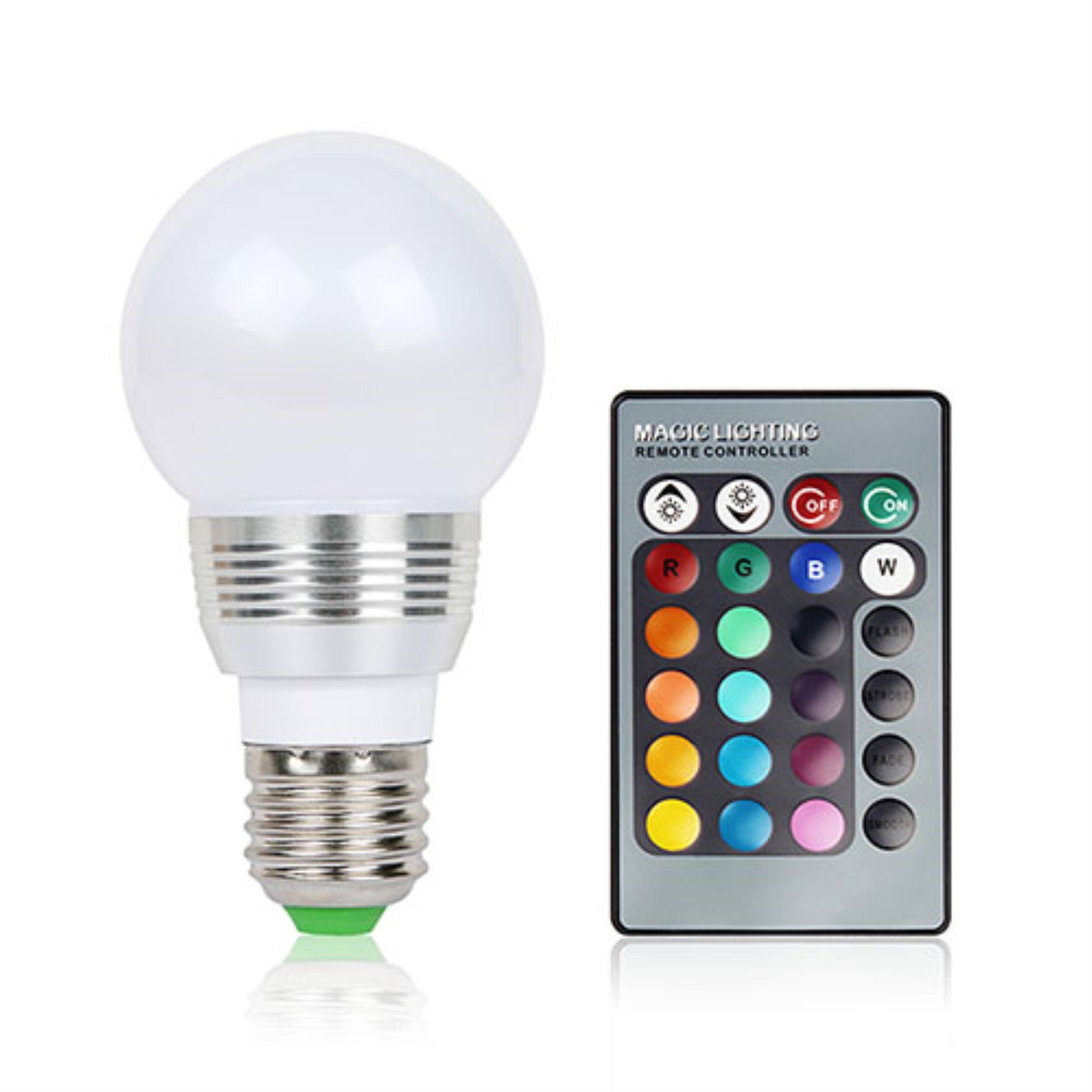 Gpct Imountek E27 Rgb Led Light Bulb, 3W Color Changing With Ir Remote Control - 16 Colors