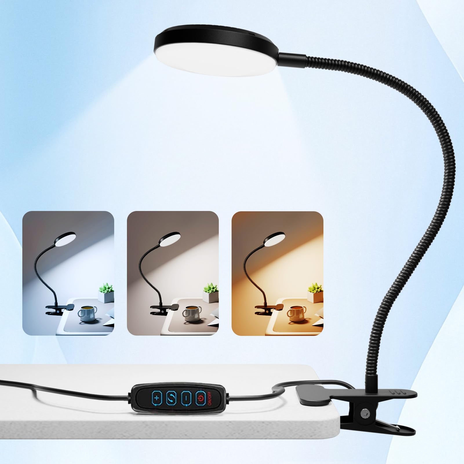 Reifeiniwei Desk Lamp with Clamp-HLXS-111 (Warm/White Light with USB Port-10W)