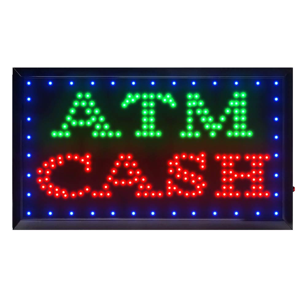 Boshen LED ATM Sign for Business Display Animated Motion Advertisement Board with Switch Flashing & Steady Mode Blue&Green&Red