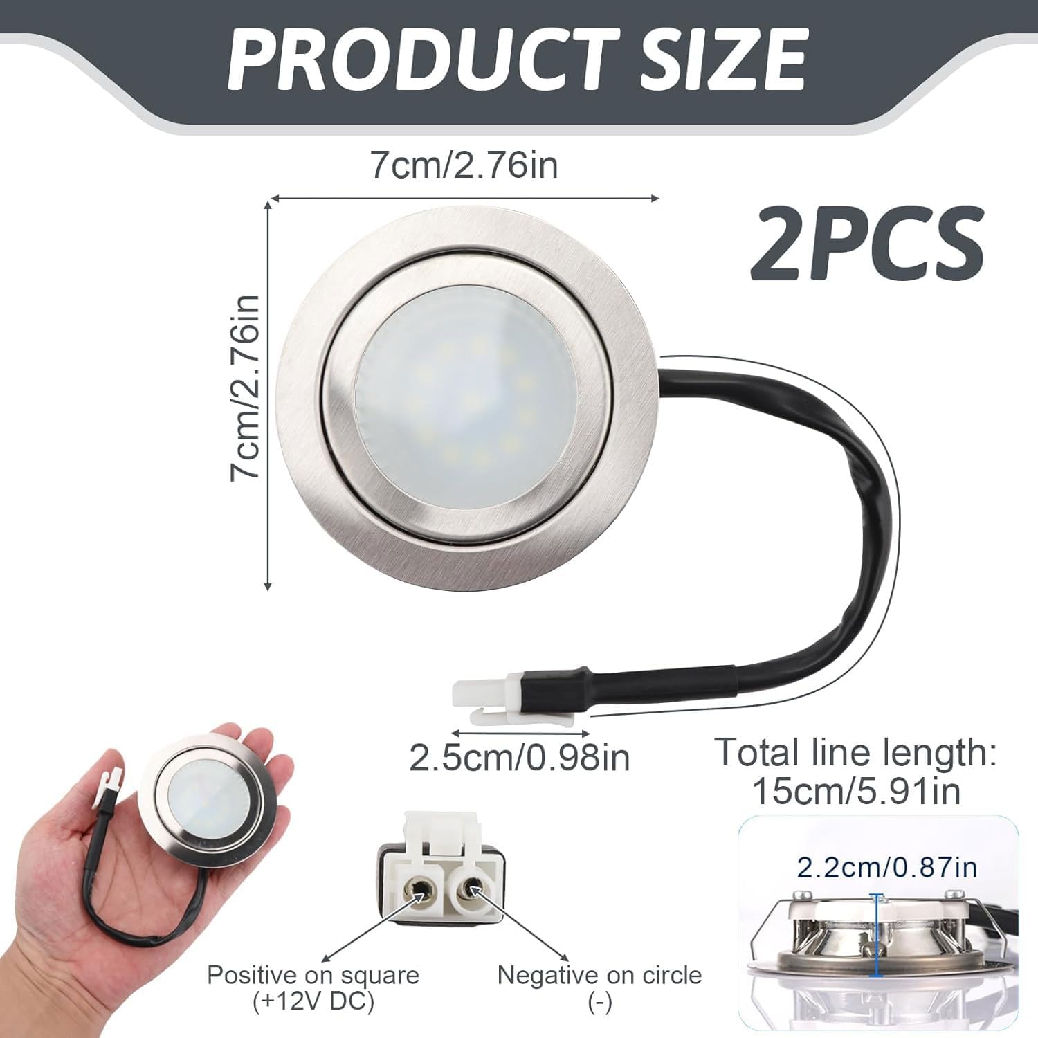 Yenblow 12V Dc 1.5W Range Hood Lights With El Socket  2Pack Hole Closet Stove Led Light Recessed  Bright White Kitchen Range Hood Light Bulbs Replacement  6500K (El Socket-Male-Frosted)