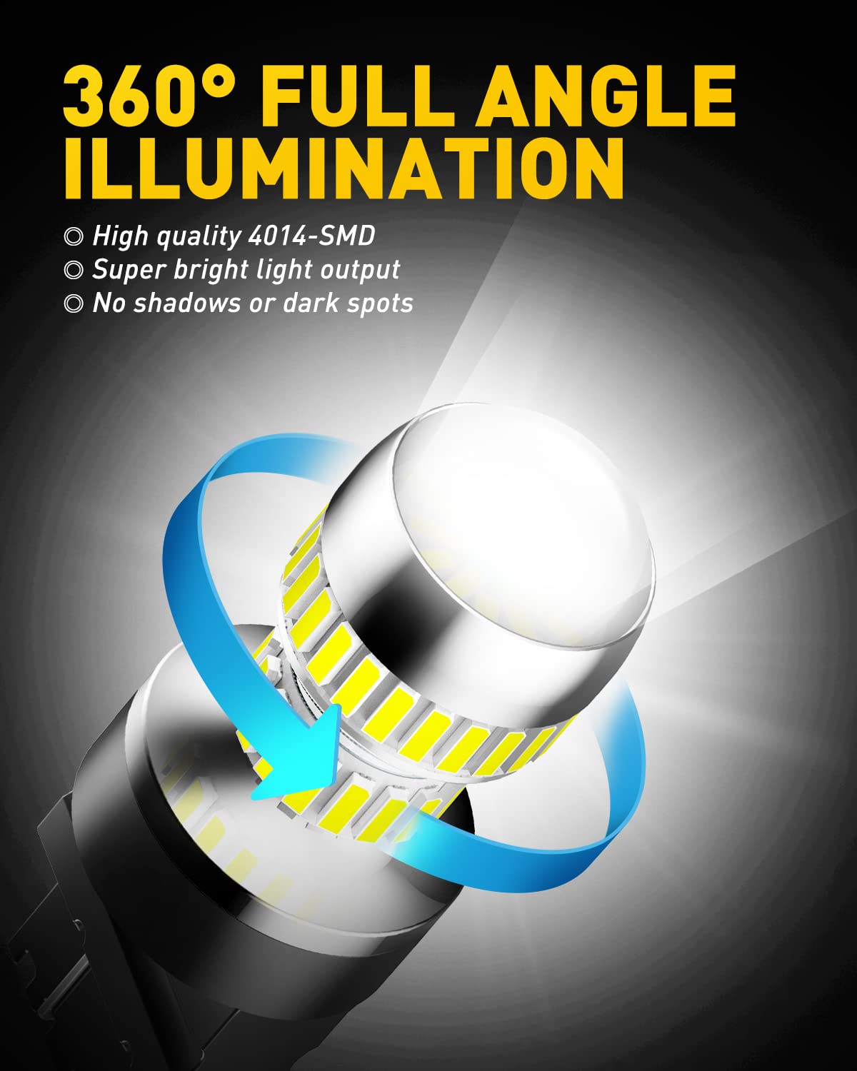 AUXITO 3157 LED Bulb - Super Bright White Light for Reverse, Backup, Tail, and Brake Lights, Model T25-54SMD-3157/3156