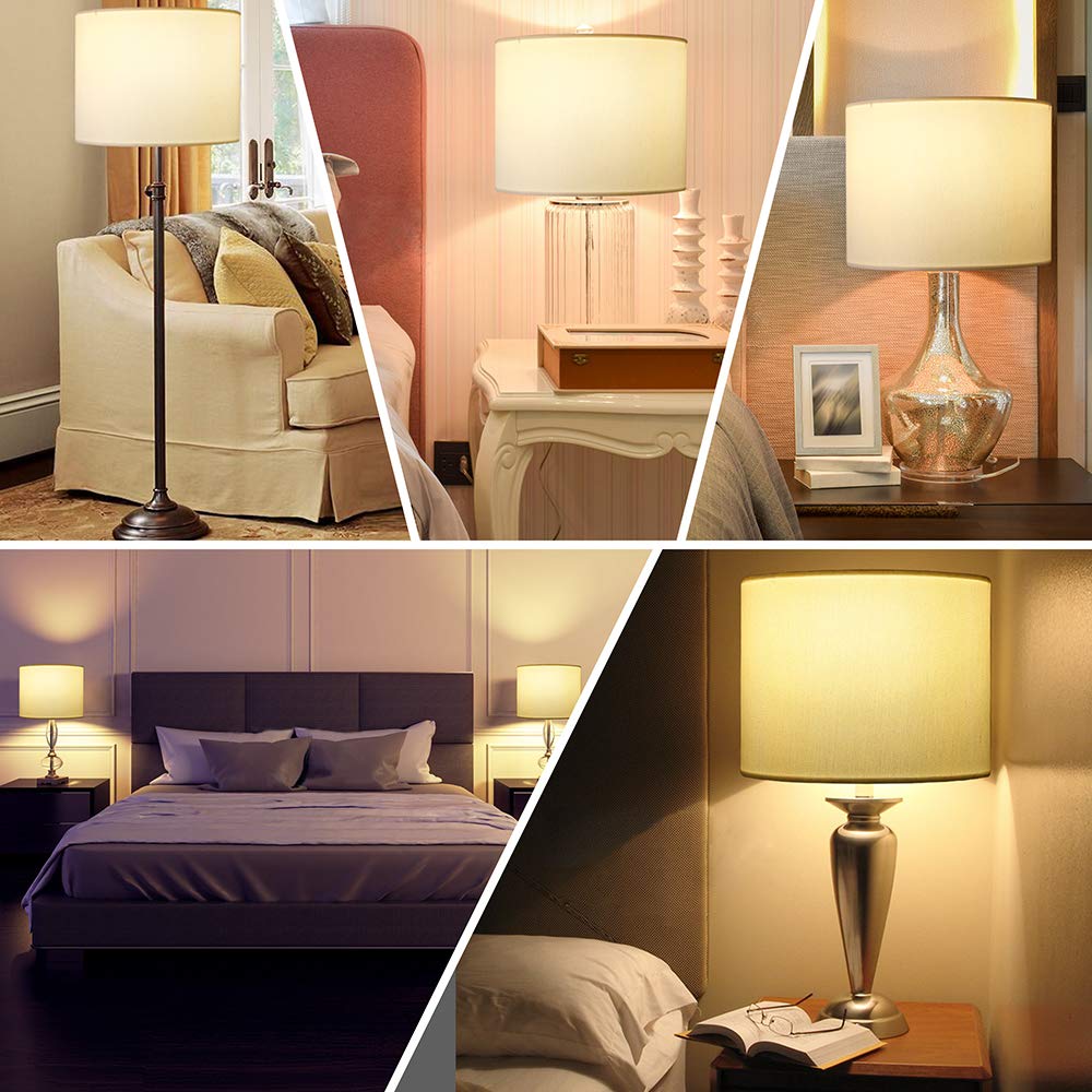 Wellmet Fabric Drum Lampshade, 14X14X11, Cream White, Modern Style, Spider Fitter, Model Ds-Tls