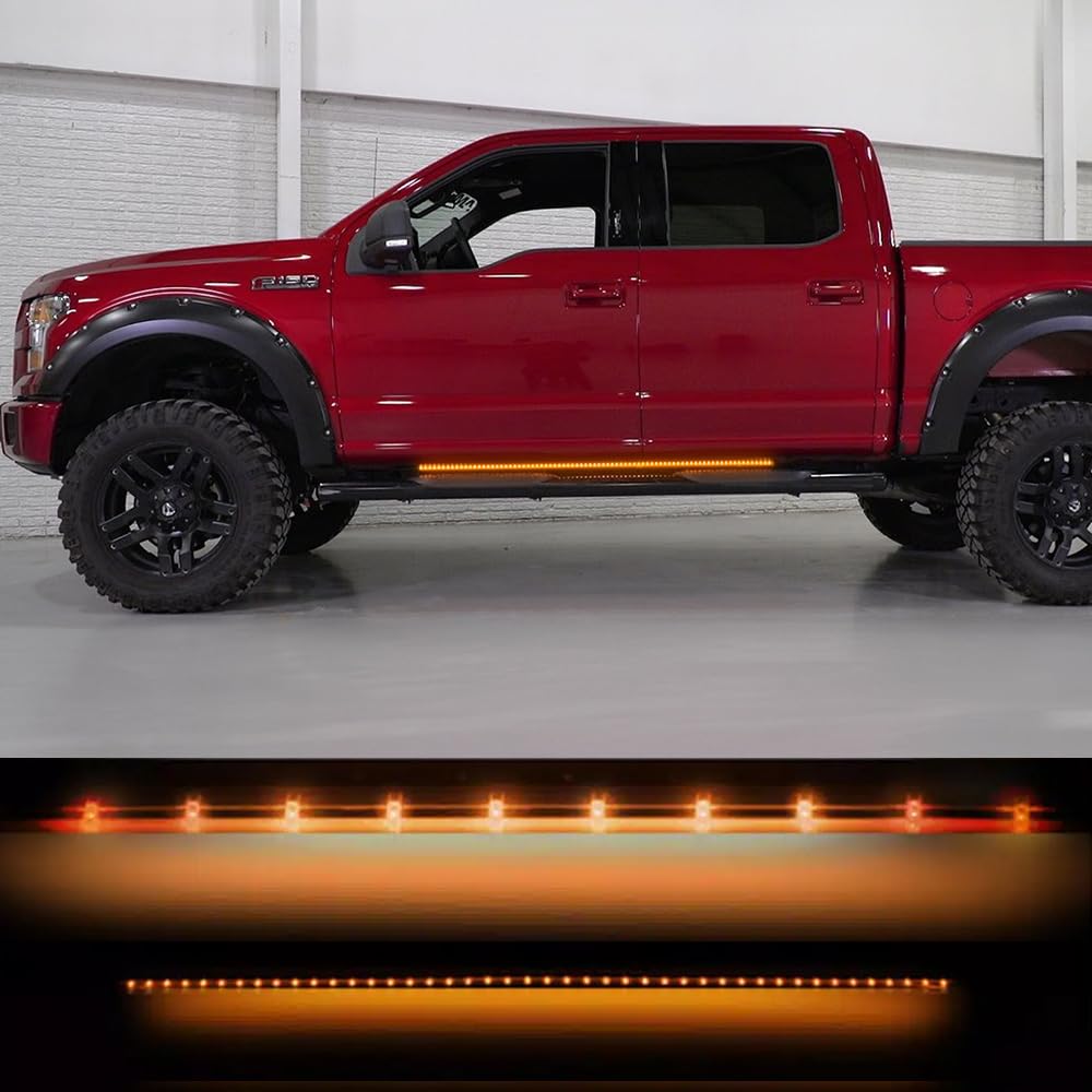 RECON 62in Big Rig Ice LED Light Bar Kit - Amber Running Lights & White Cargo Lights - Model 26414X - Black