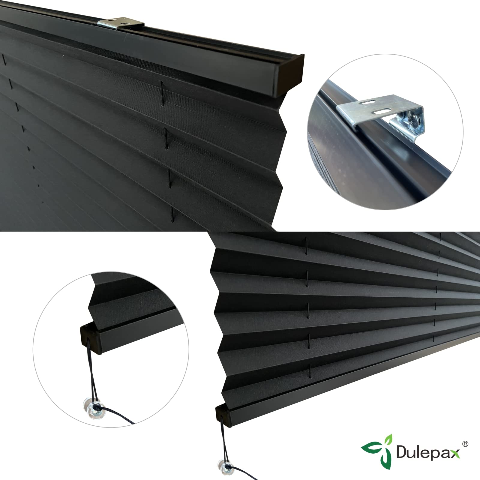 Dulepax Rv Blinds,Rv Pleated Shades,Rv Blinds Pleated Shades, 26'' W X 38'' L Black Rv Window Shades,Camper Blinds,Rv Window Bli