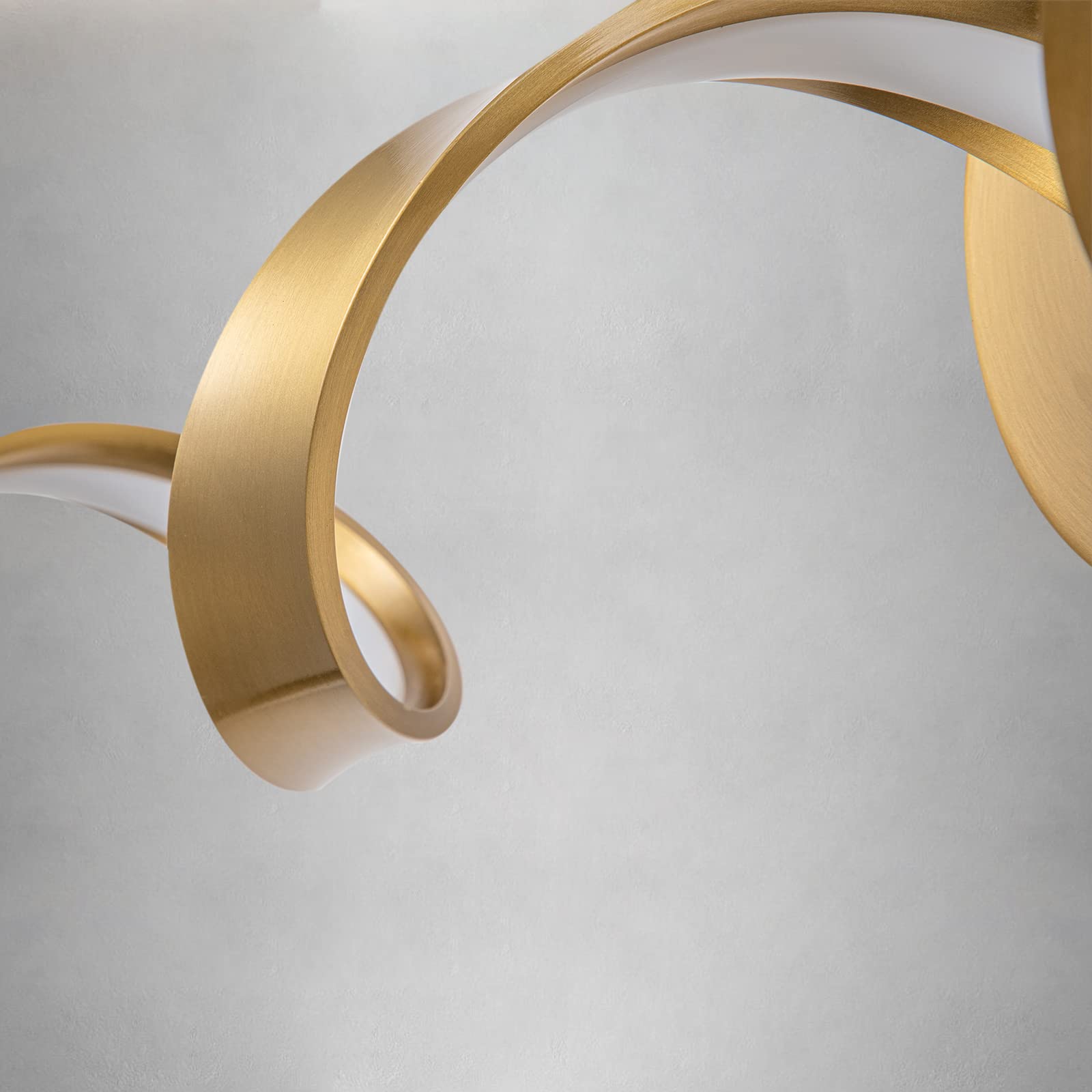 Huoku 24" Dimmable Gold Led Bathroom Light, Spiral Design Vanity Fixture, 15W Cold White 6000K