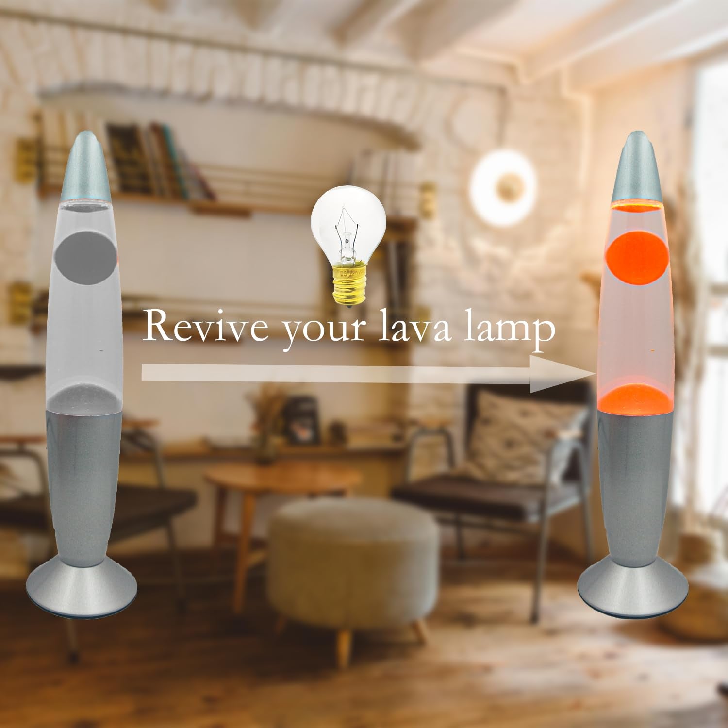 Generic 25W Lava Lamp Bulb Replacement S11 E17 for 13-Inch Lava Lamps - Clear, 2-Pack, 120V E17 Base Bulbs