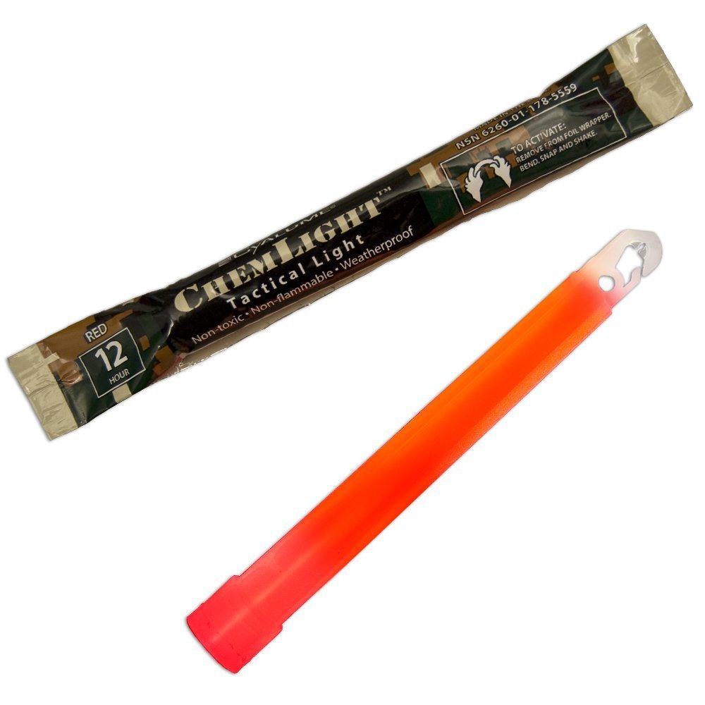 Cyalume Military Grade Red Glow Sticks - 6in Emergency ChemLights, Bulk Pack of 10, 8 Hour Duration, Plastic