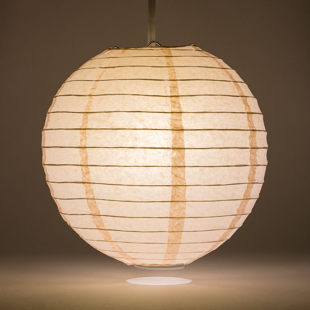 Luna Bazaar Paper Lantern - 24-Inch, Cameo Pink, Parallel Ribbing - Ideal for Weddings, Parties, and Home Decor