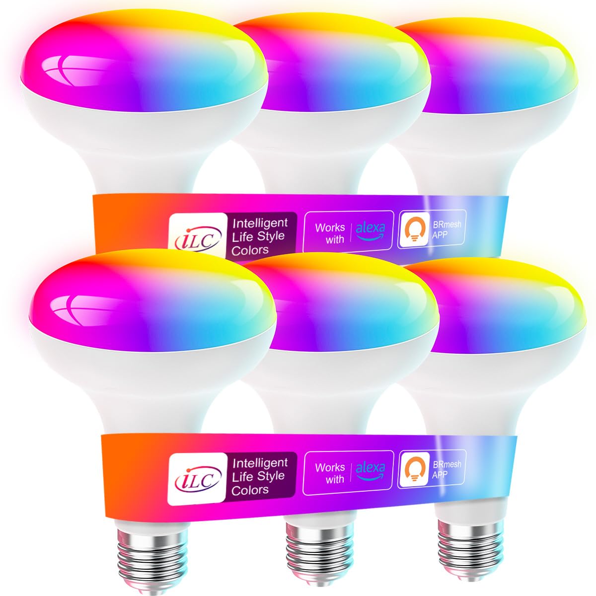 Ilc Br30 Led Bulb, Smart Flood Light Bulbs, Compatible With Alexa Required Echo Device, (Equivalent To 70W) Color Changing, Turn
