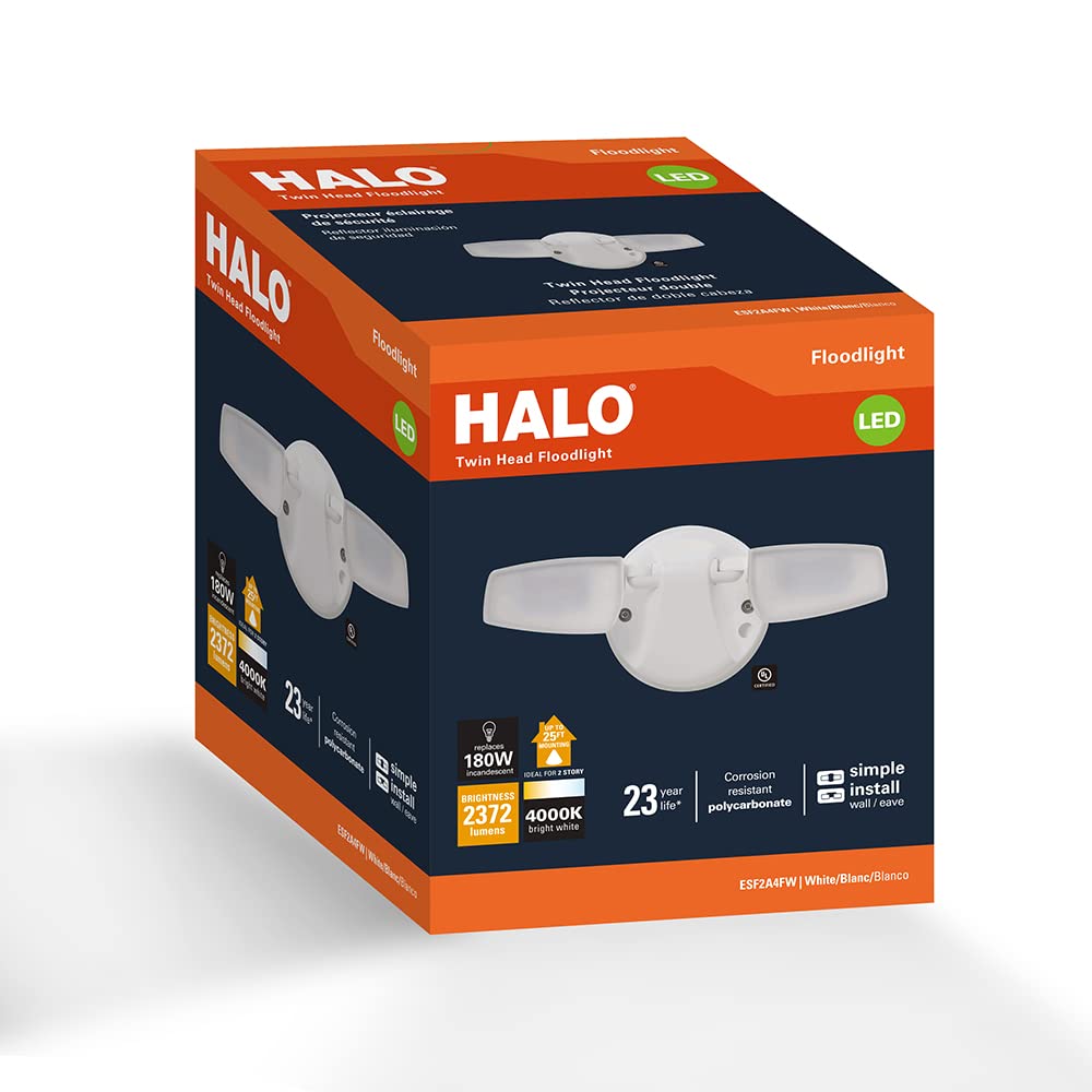 Halo Outdoor Led Flood & Security Light 2372 Lumens White