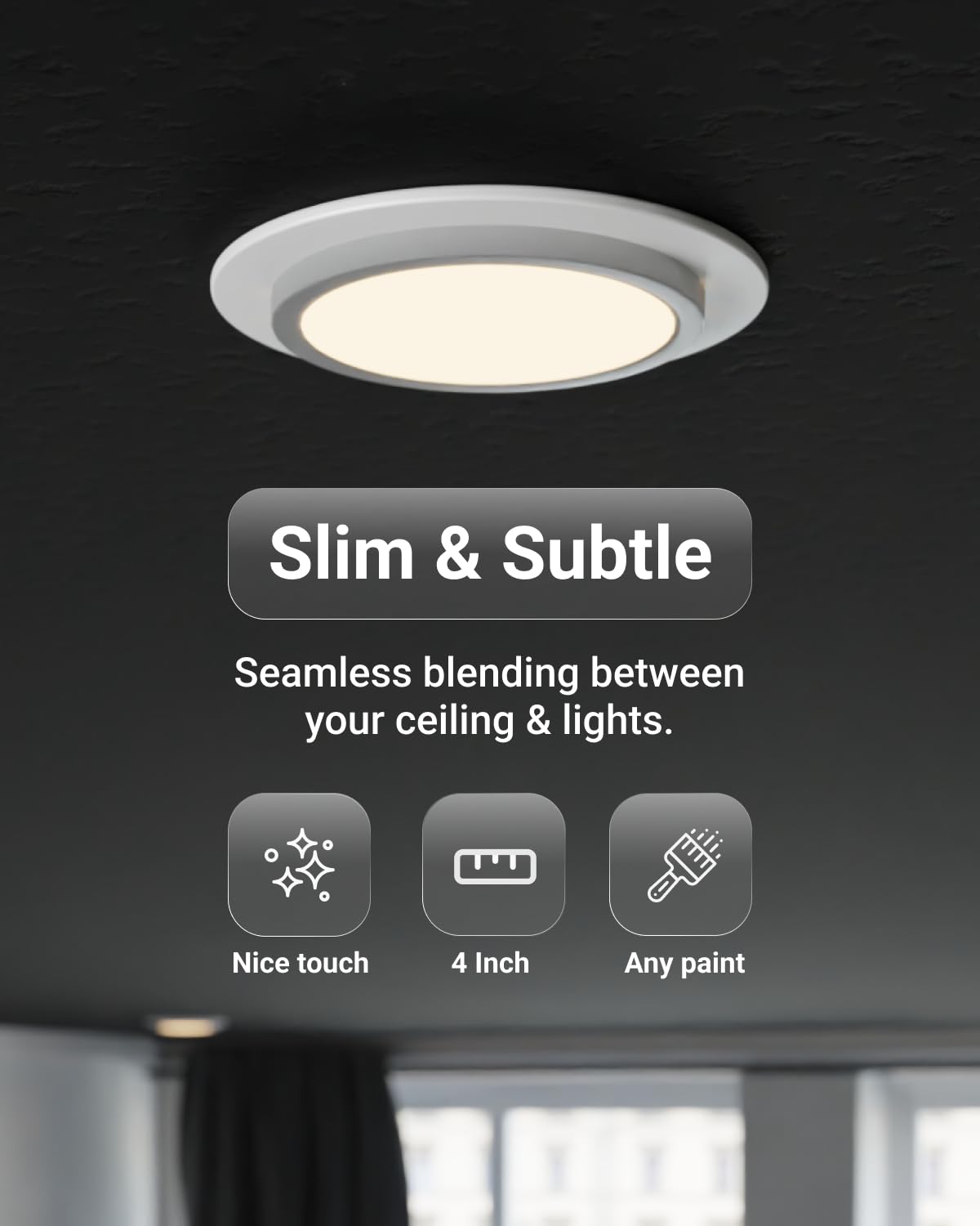 Sunco 24 Pack Goof Rings For 4 Inch Recessed Lights White Can Light Goof Trim Ring, Outer Diameter 6.7-Inch, Inner Diameter 4.25-Inch, Durable Plastic Design, Matte Finish, Flush Mount.