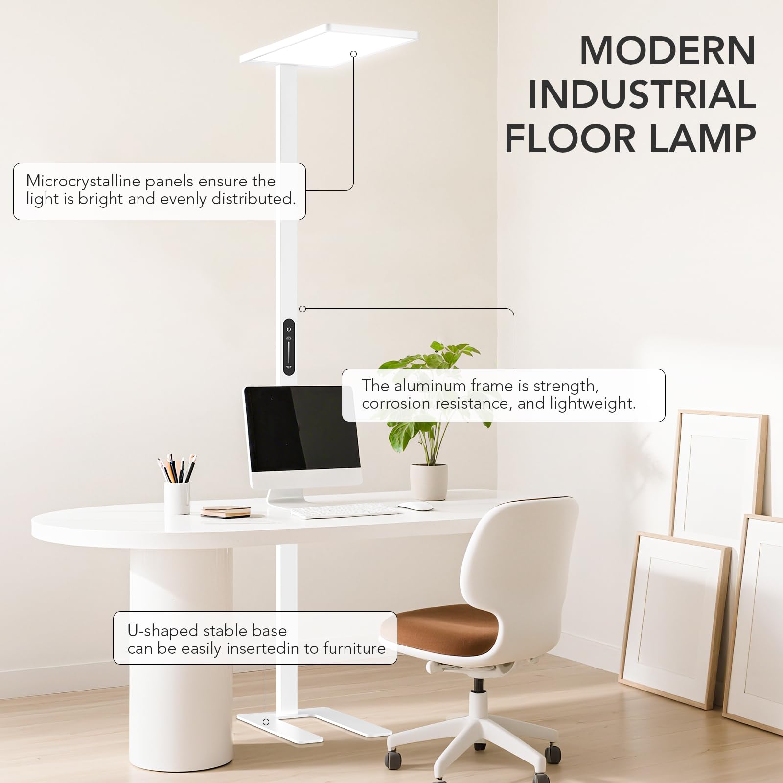 120W LED Floor Lamp, 10000LM Super Bright Standing Lamp, Eye-Care Floor Reading Light, 76.8 Large Lamp for Office, Living Room,