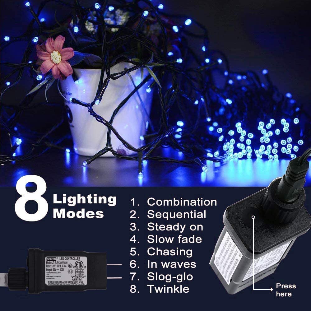 Chritsmas Decoration Outdoor String Lights - 25M/82Ft 220 Leds 8 Modes Memory Function End-To-End Extendable Plug In Waterproof