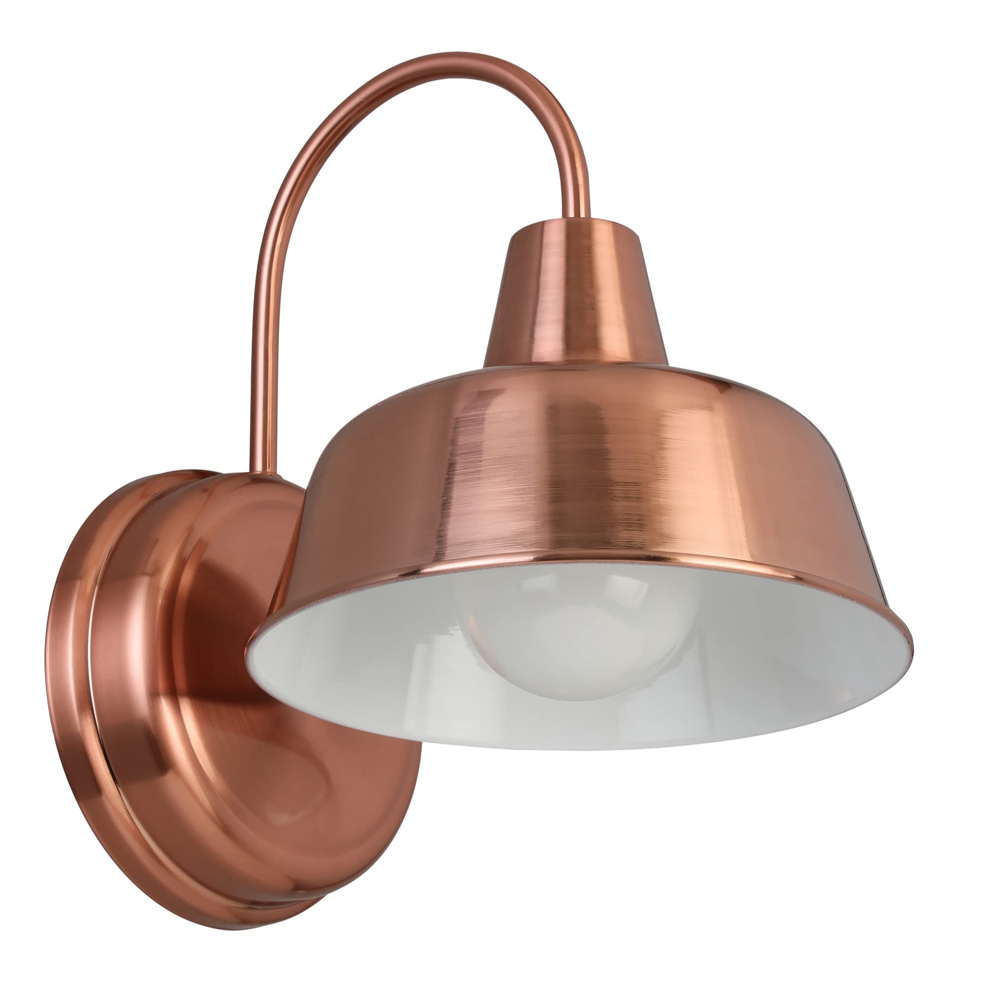 Mason Barn Light Indoor/Outdoor Wall Mount Modern Industrial Farmhouse Design House Wall Light  for Patio  Garage  Bathroom  Office  Kitchen  8-Inch  Discomfortted Copper Finish  588434