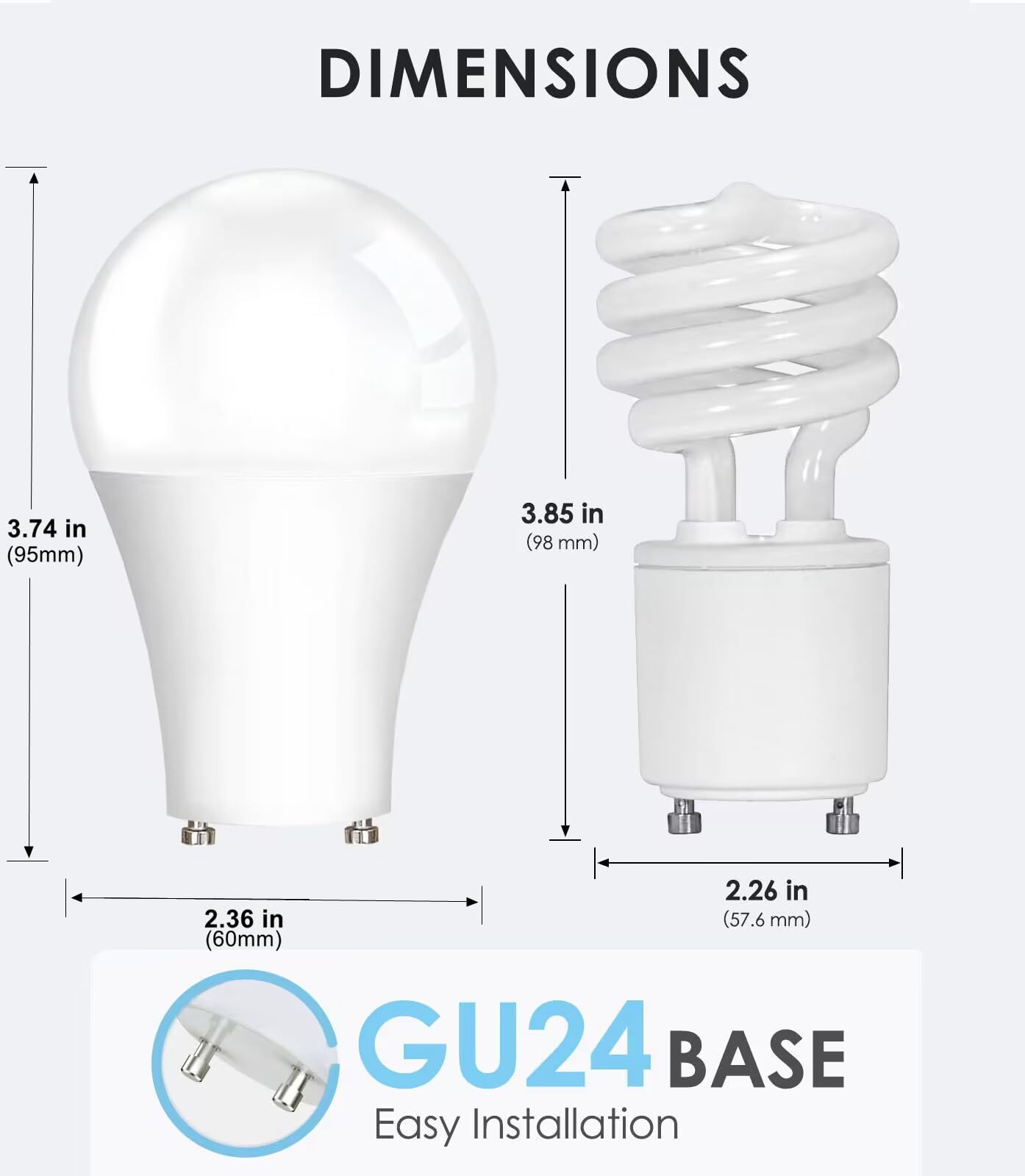 Super Bright Gu24 Led Light Bulb 9W, 1100 Lumens 5000K Daylight,Twist And Lock Gu24 Pin Base With Two Prongs,Replacement Cfl Two