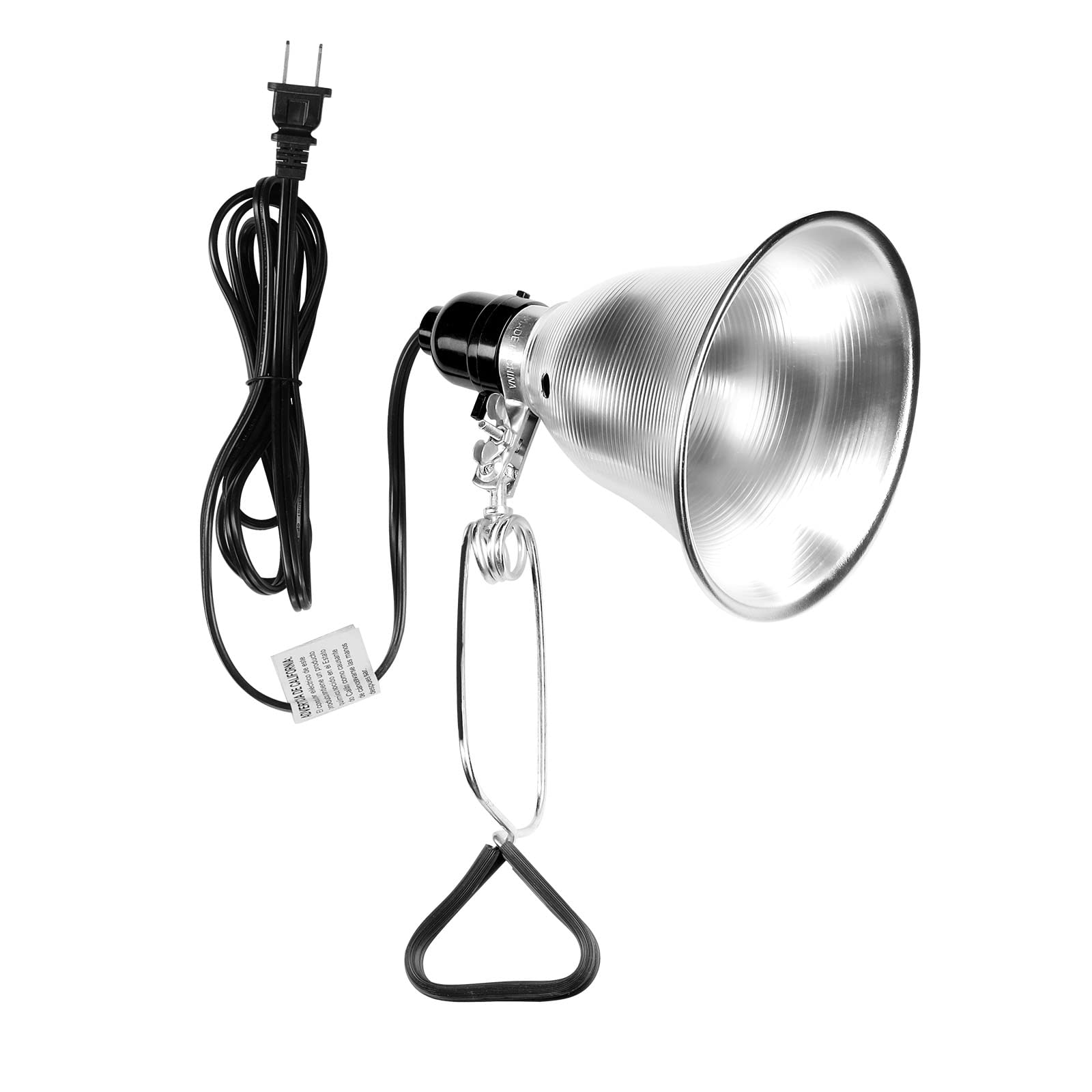 Simple Deluxe 60 Watt Clamp Lamp Light With 5.5 Inch Aluminum Reflector (No Bulb Included), 1-Pack, Silver And Black