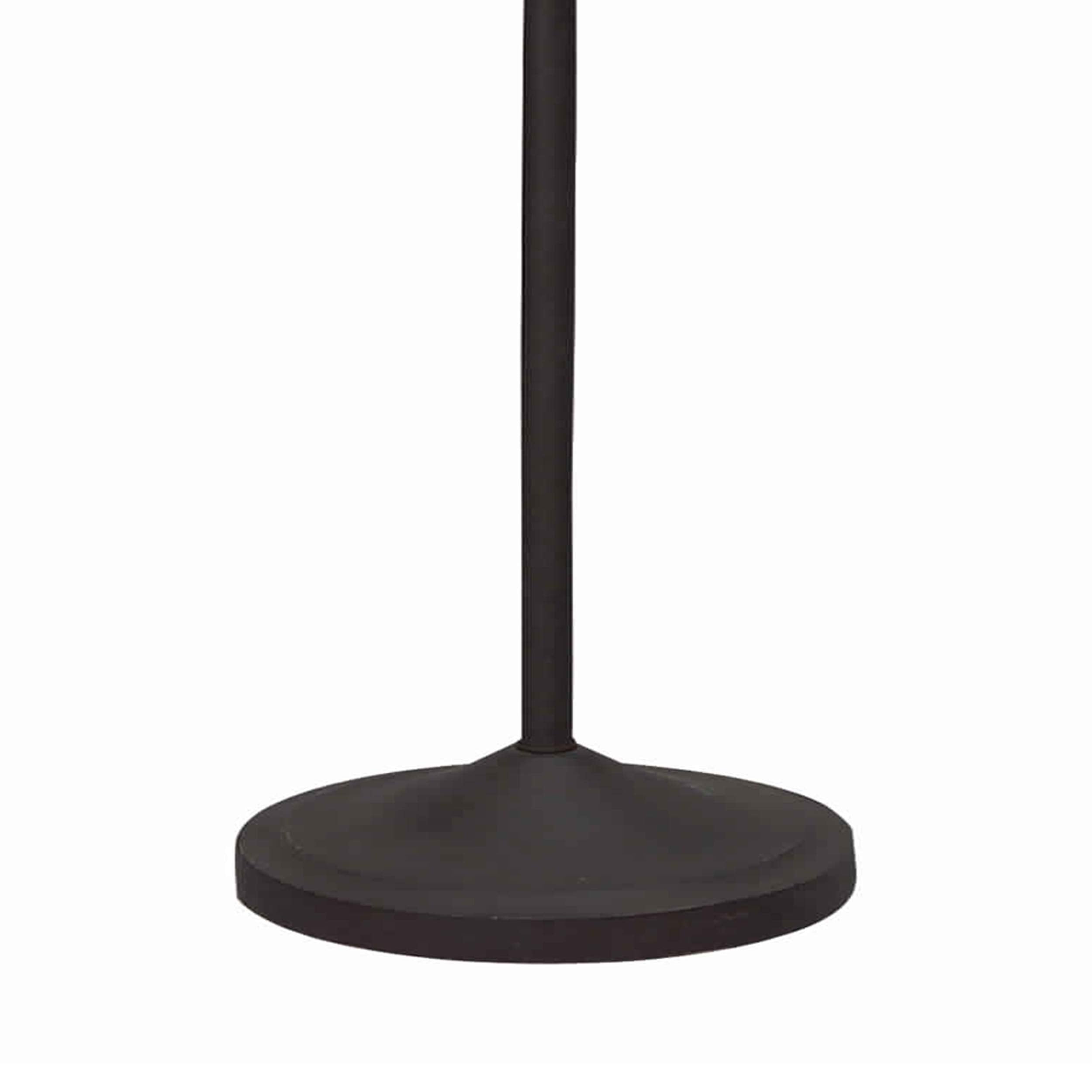 Metal Floor Lamp With Leaf Accent Body And Fabric Bell Shade