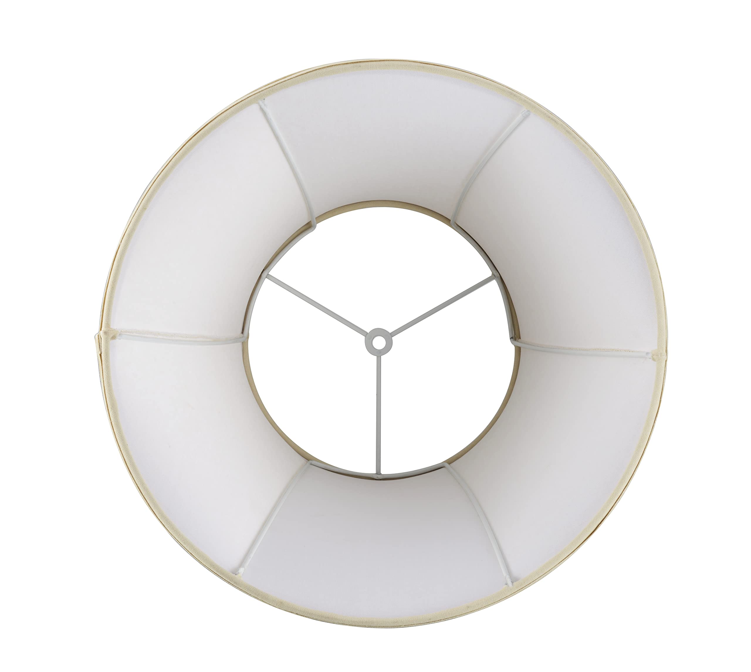 Aspen Creative 38005, Handsewn Natural Kd Spider Shade, 9&quot; Top X 15&quot; Bottom X 11&quot; Slant , White