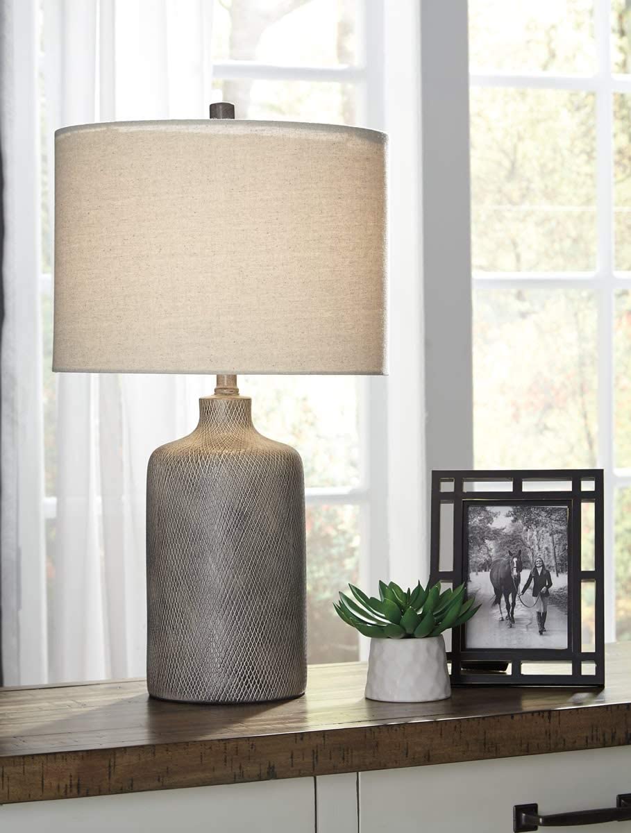Signature Design by Ashley Linus 25in Ceramic Table Lamp, Antique Black, Model L117964