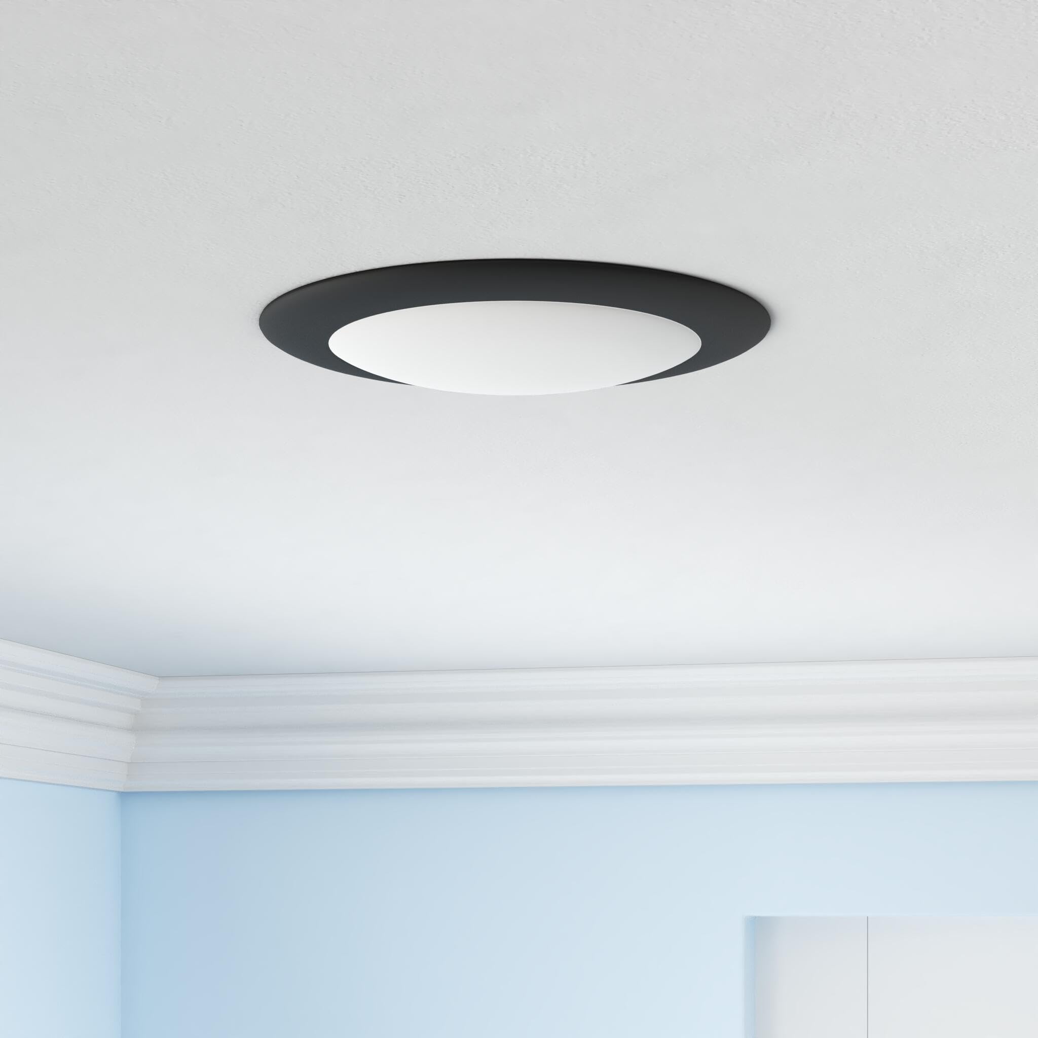 Ecoeler 5/6 Inch Led Disk Light Flush Mount, Dimmable Recessed Retrofit Ceiling Light, 16.5W, 1000Lm, 4000K Cool White, Black Al