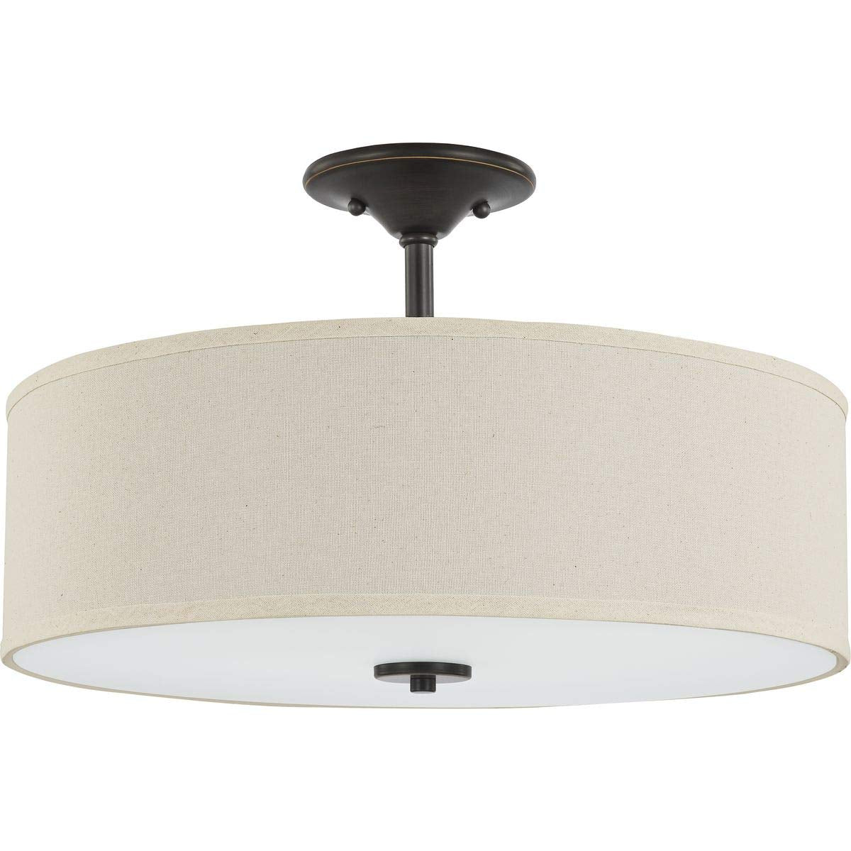 Progress Lighting Inspire Collection Antique Bronze Three-Light 18'' Semi-Flush Mount, 11.50X18.00X18.00