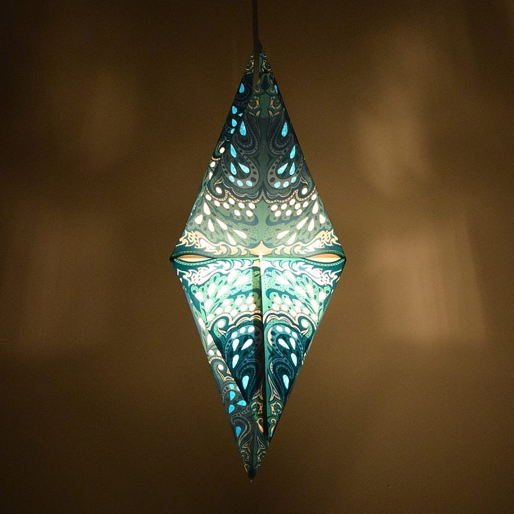 Hometown Evolution, Inc. Turquoise Charm Paper Star Lantern With 12 Foot Power Cord Included