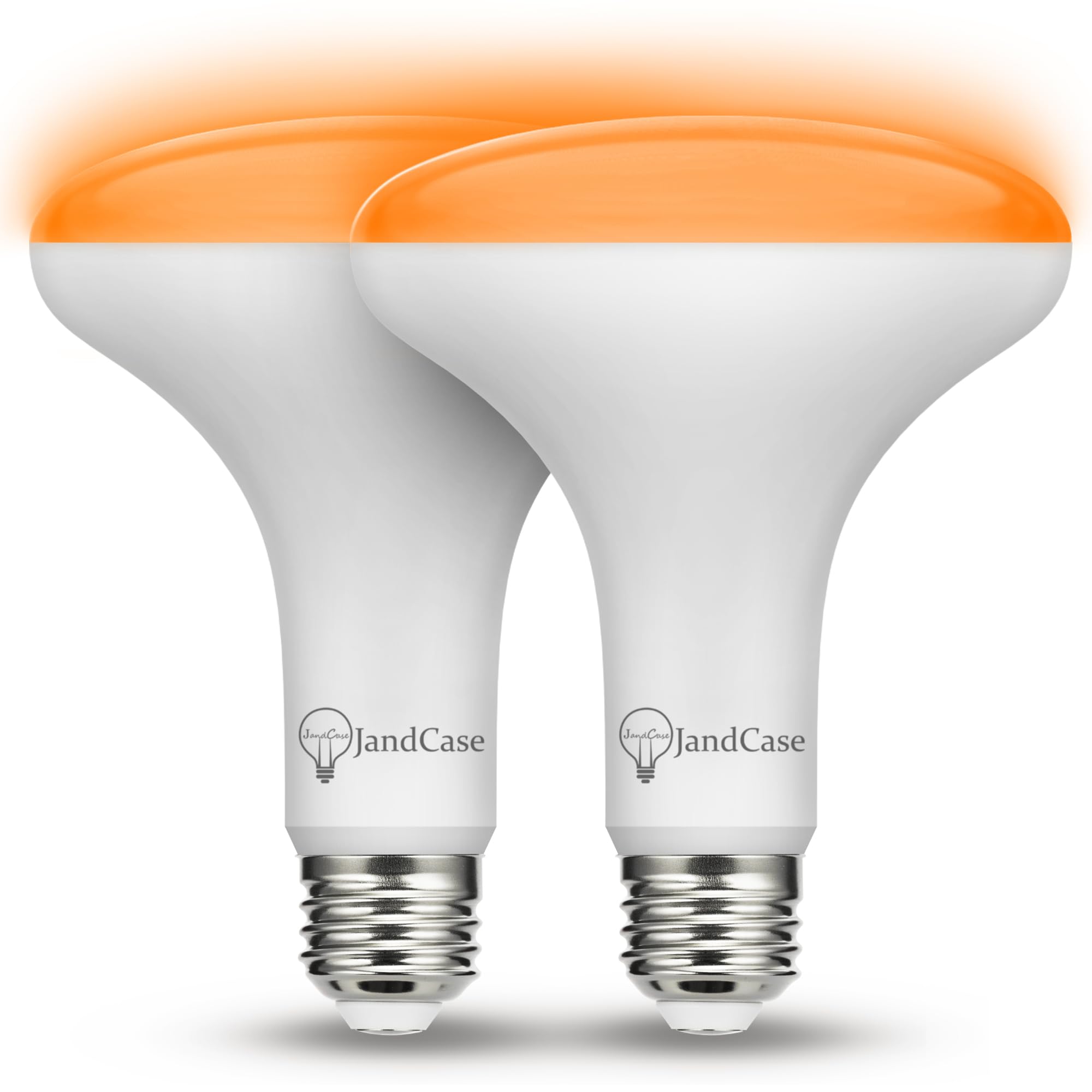JandCase BR30 Halloween Light Bulbs, 11W (65W Equivalent), E26 Base, Orange, 2 Pack