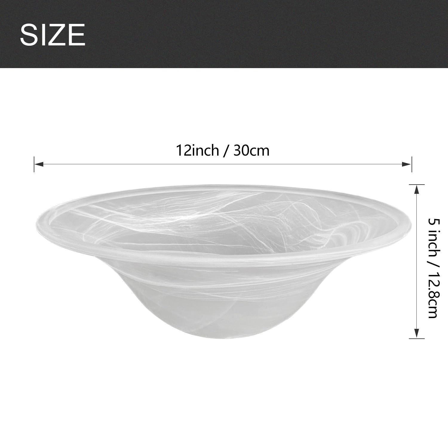 LHLYCLX Antique 12'' White Alabaster Glass Lamp Shade Replacement for Floor Lamps - Torchiere Style