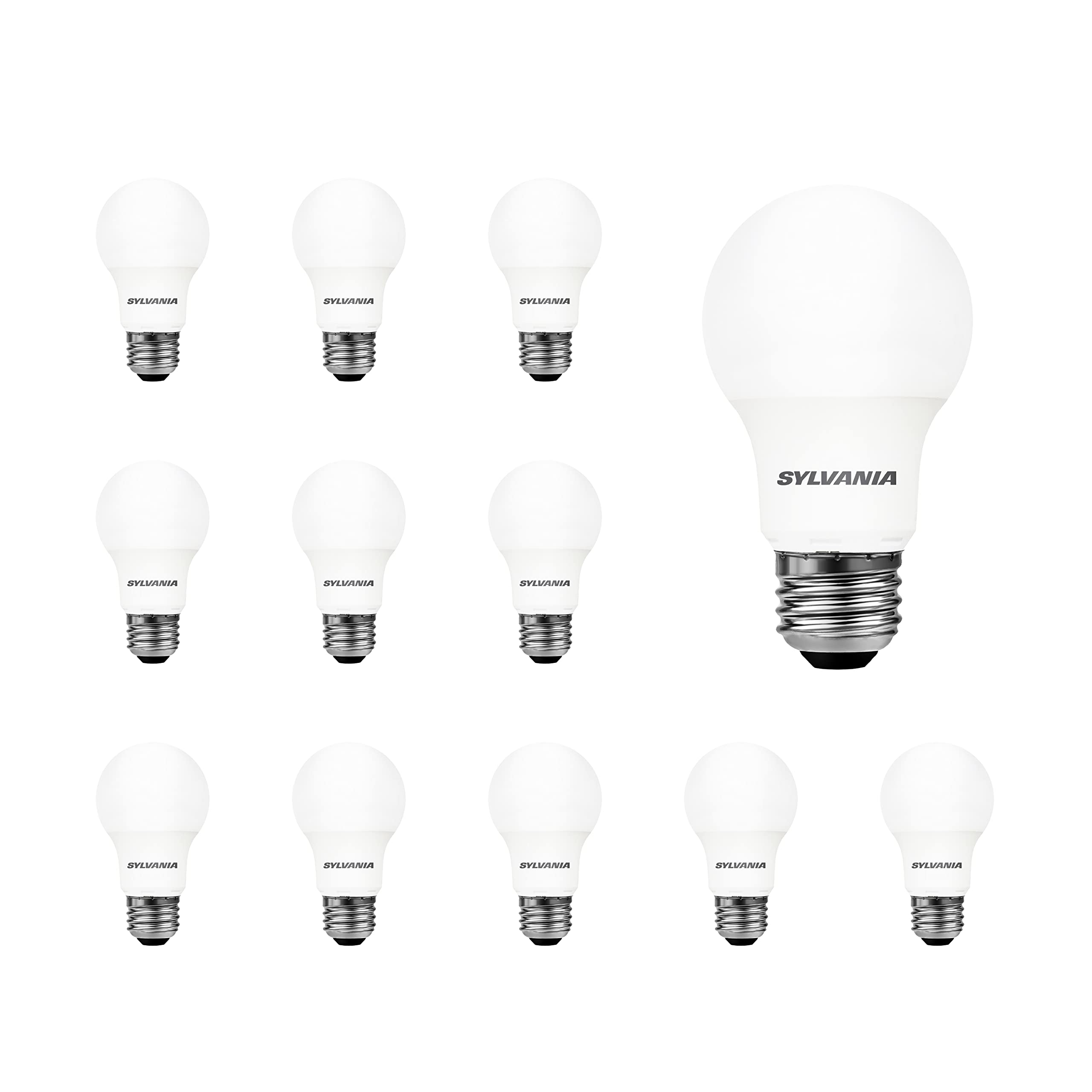 LEDVANCE SYLVANIA LED A19 Light Bulb, 8.5W, Non-Dimmable, Frosted, 800 Lumens, 2700K Soft White, 12