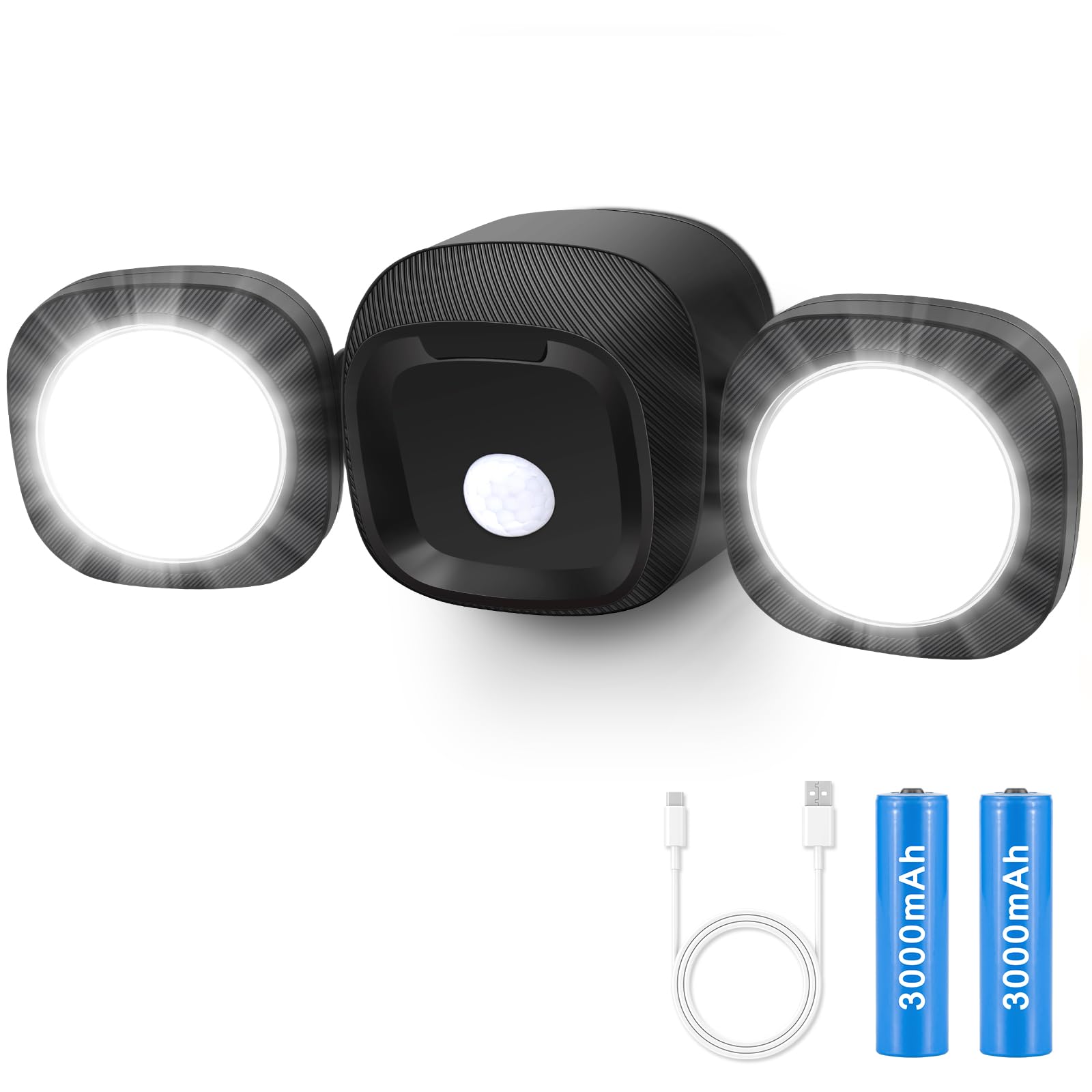 Battery-Operated Motion Sensor Light Outdoor: 6000Mah Rechargeable Battery Powered Motion Security Light, Wireless Led Flood Lig