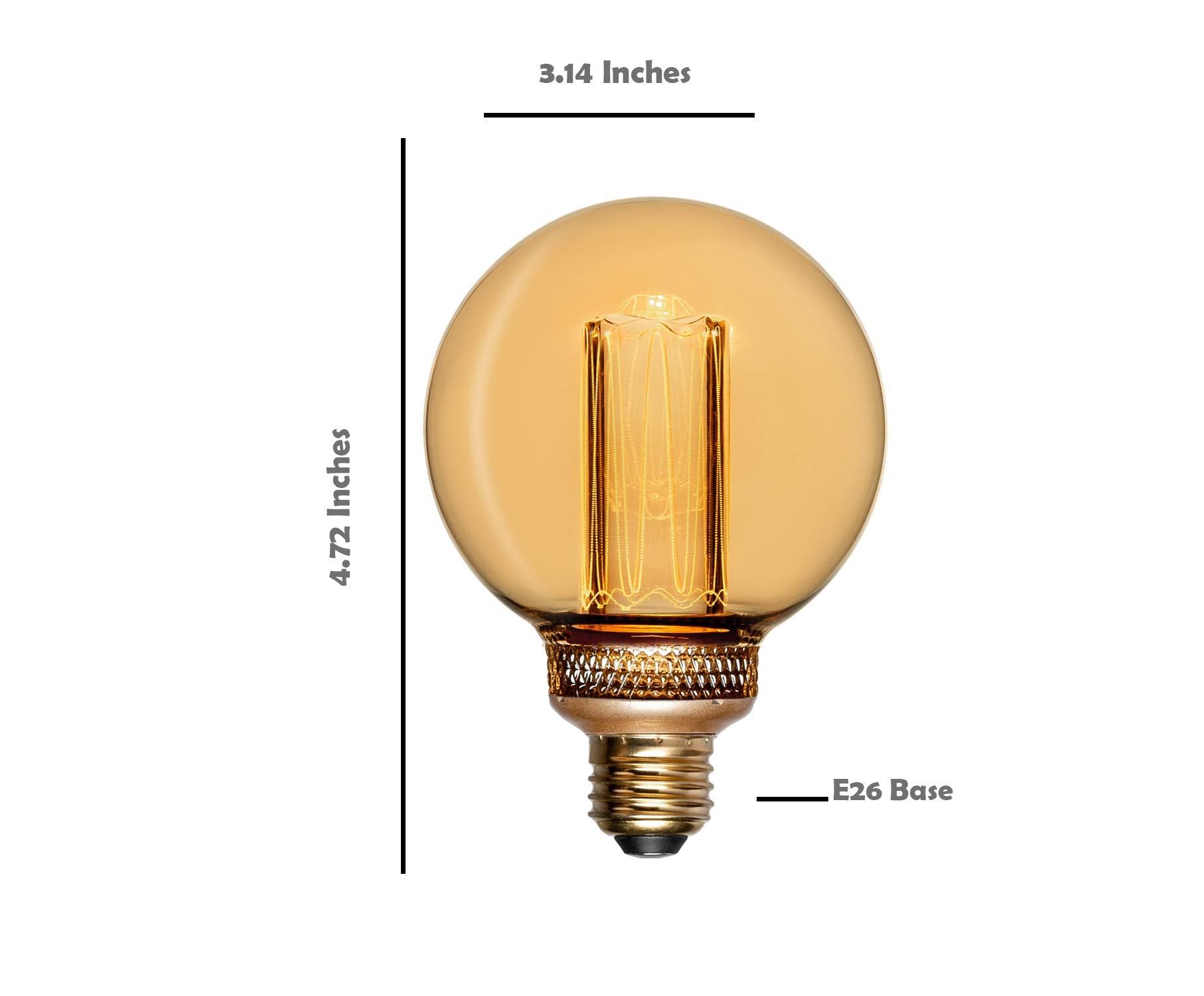 Next Glow Dimmable Amber G25 G80 Led Bulb, 3.5W Equivalent, 120 Lumen Decorative Light