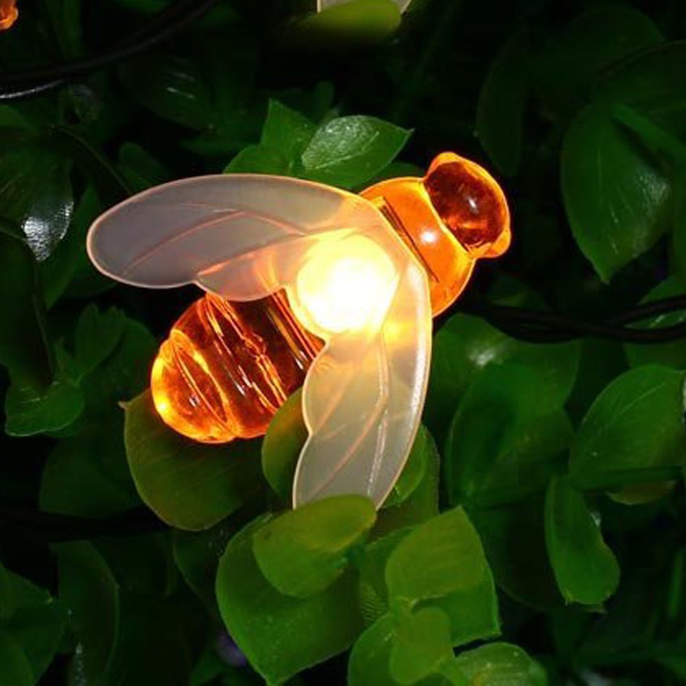 Dreamworth Remote Bee String Lights, 40 LED, 19.5Ft, Battery Operated, Warm White, Model LT0052NW-40led for Garden Decoration