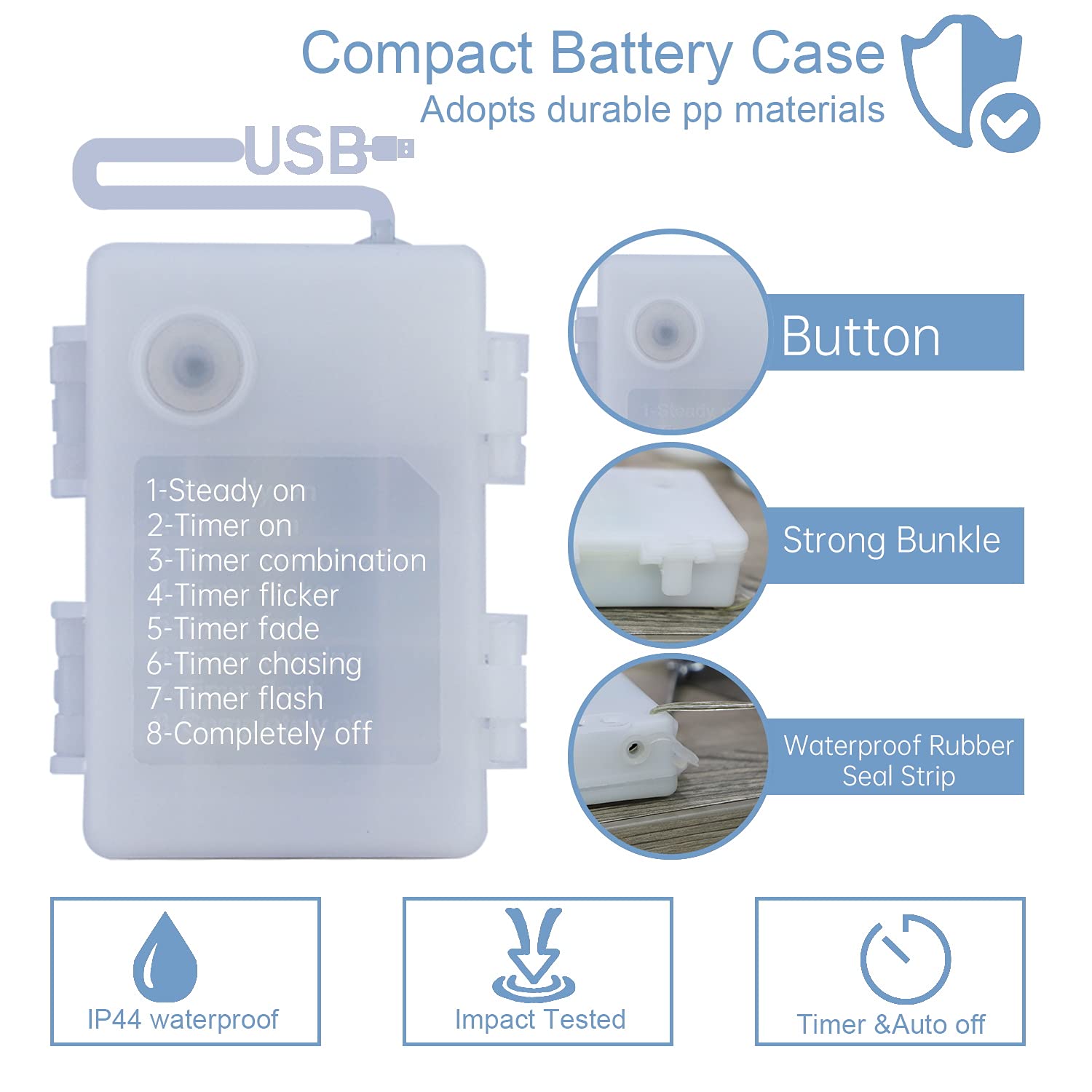 Impress Life Ocean Theme String Lights, 10FT 30 LED, Battery Powered, Remote & Timer, Nautical Decor, Model B078