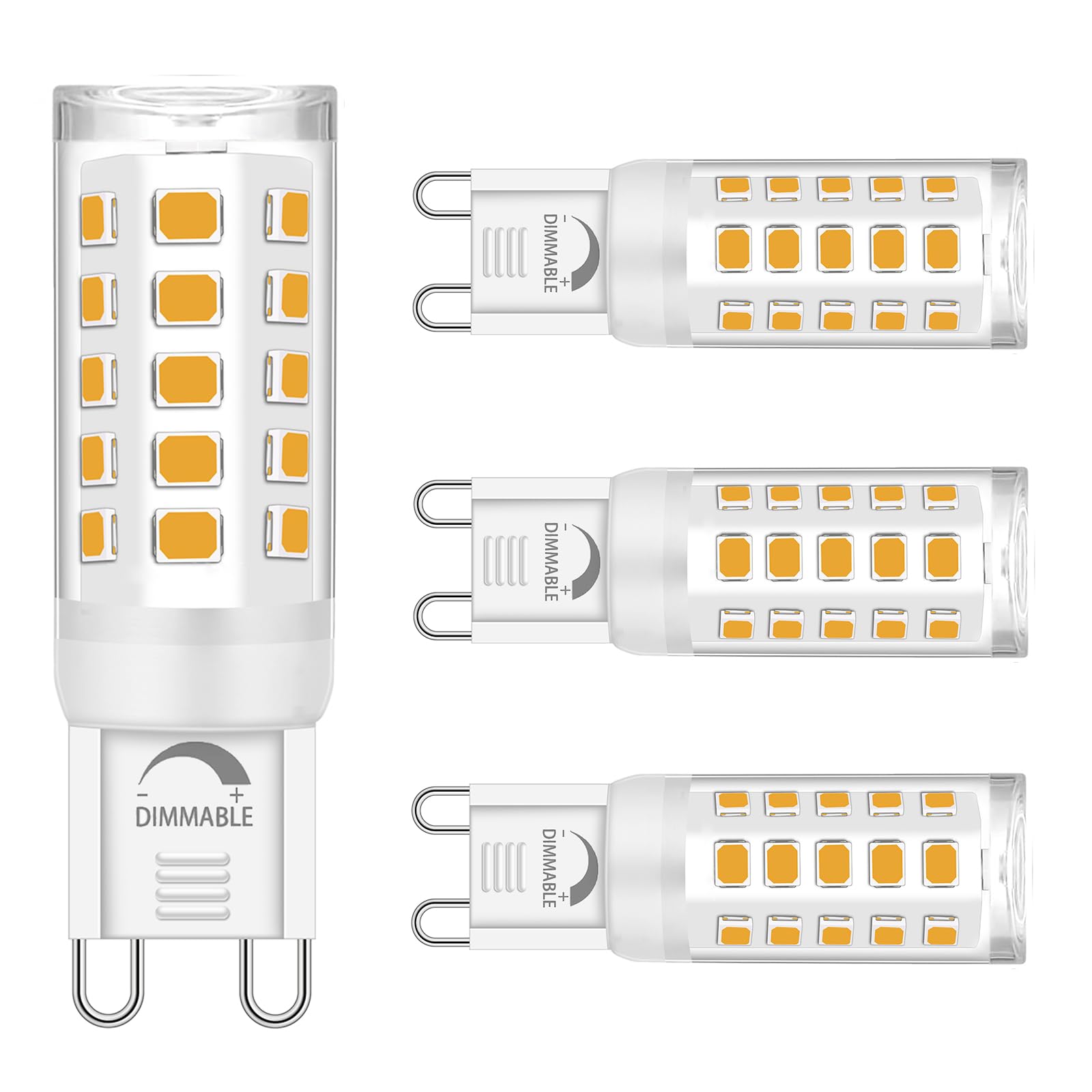 Ugvmn G9 Led Bulb Dimmable, No Flicker 2700K Soft Warm White T4 Small G9 Led Bi Pin Base, 4W (40W Halogen Replacement Bulbs), Ch