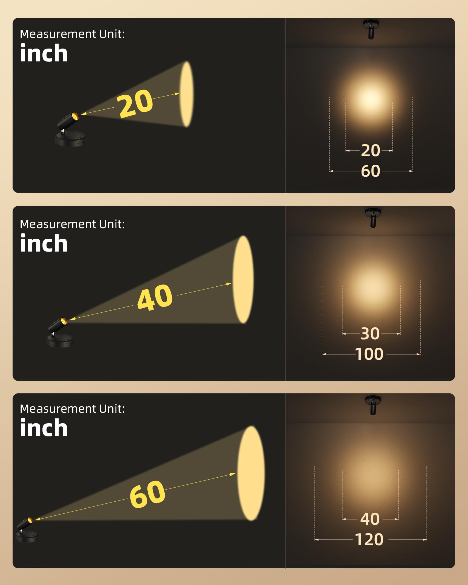 EZVALO Indoor Spotlights with Remote, Dimmable & Timer, Rechargeable LED Uplighting, 2Pack-Black, Model EZL2407