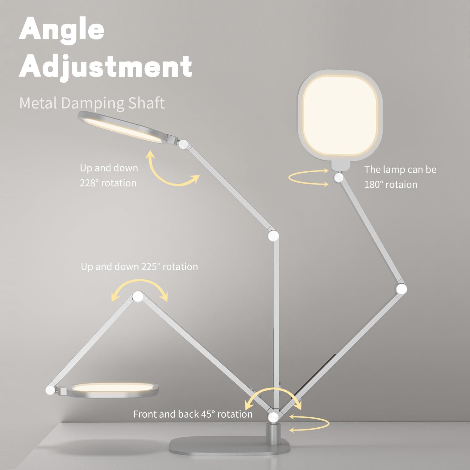 Led Desk Lamp For Home Office, Desk Light For Video Call, 3 Color Temperature 10 Brightness Computer Light, Dimmable Led Desk Li