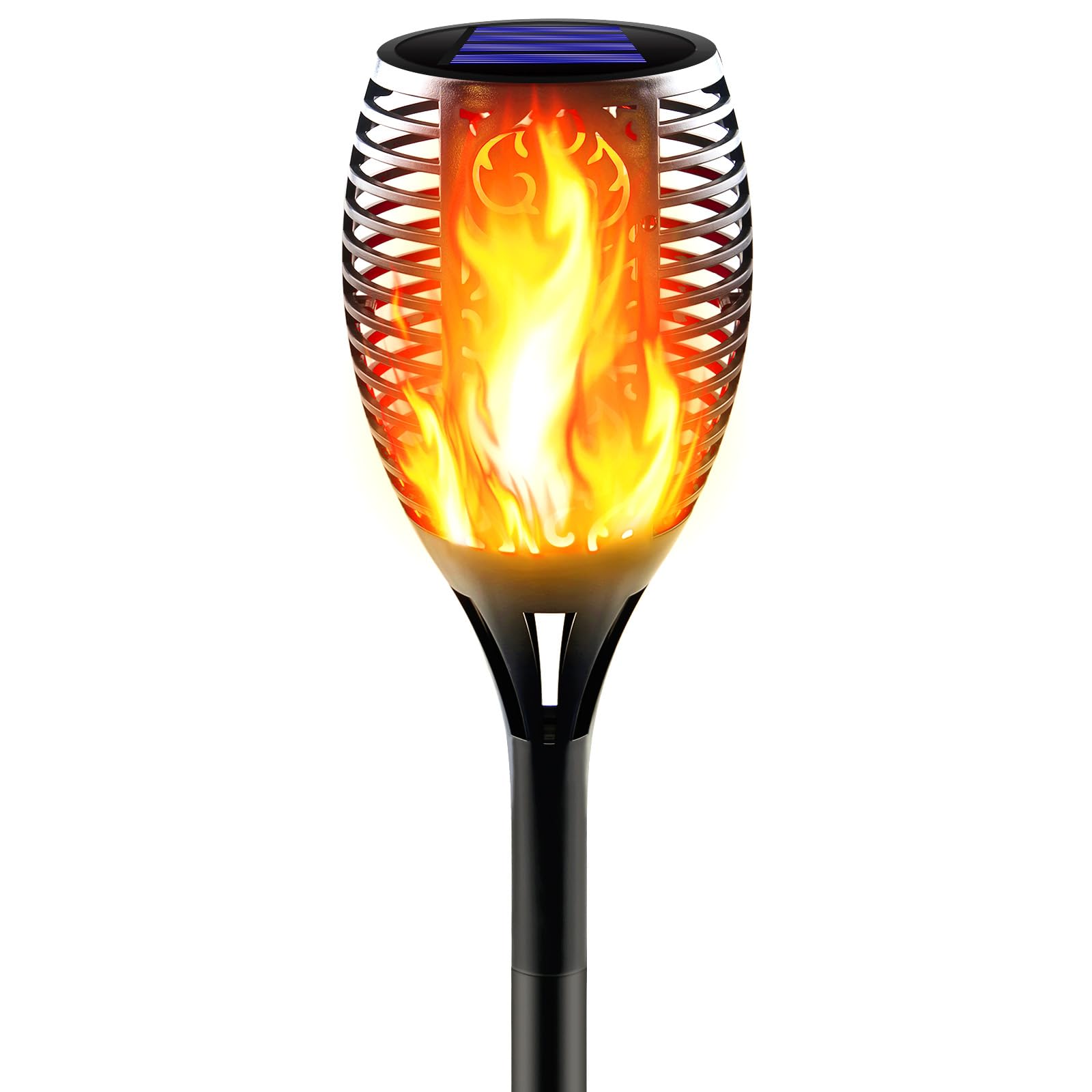 Awethone Solar Torch Light With Flickering Flame Outdoor Waterproof, Super Large Solar Tiki Torches, Landscape Decorative Lights For Yard, Garden, Pathway, Auto On/Off (1 Pack)